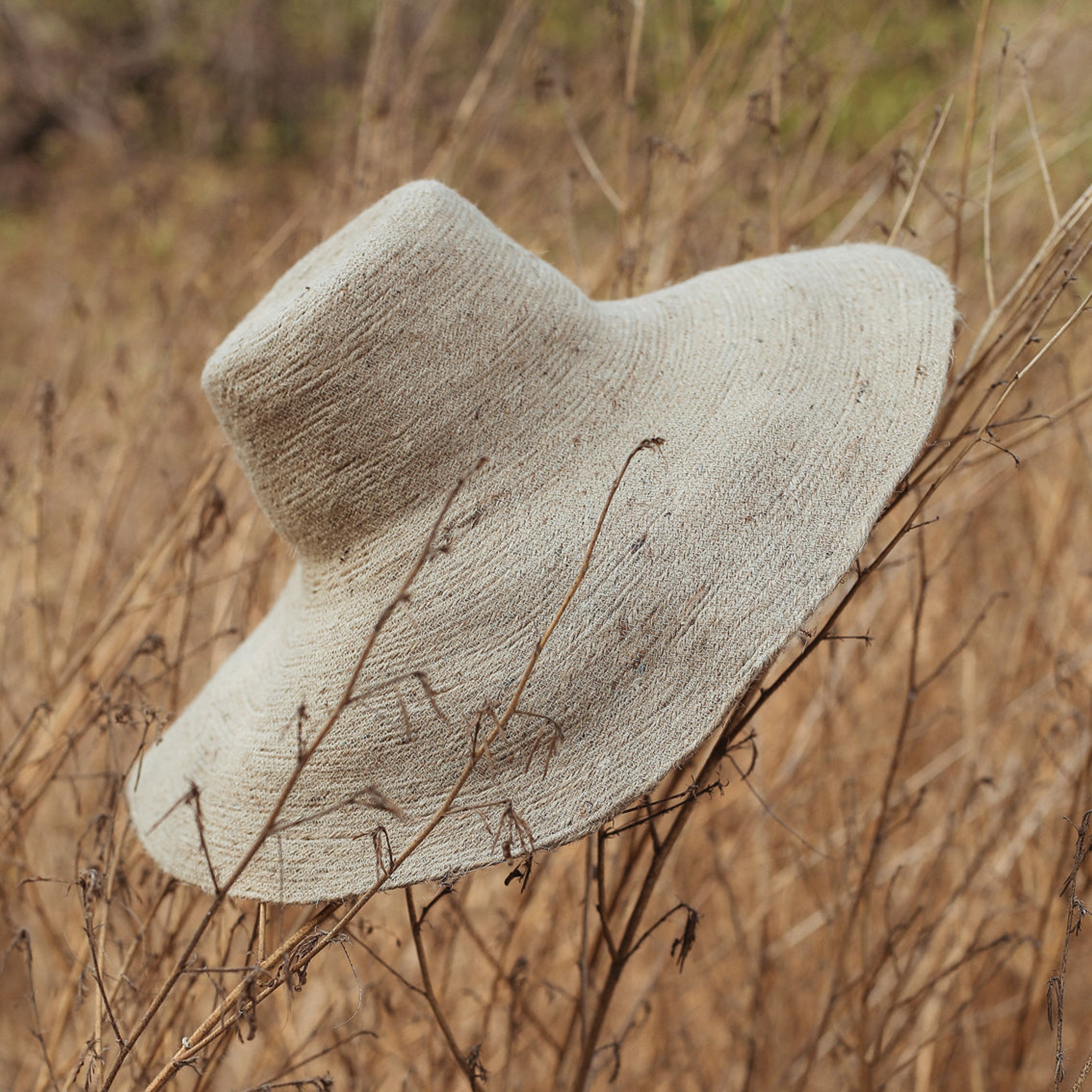 RIRI Jute Handwoven Straw Hat In Natural Beige