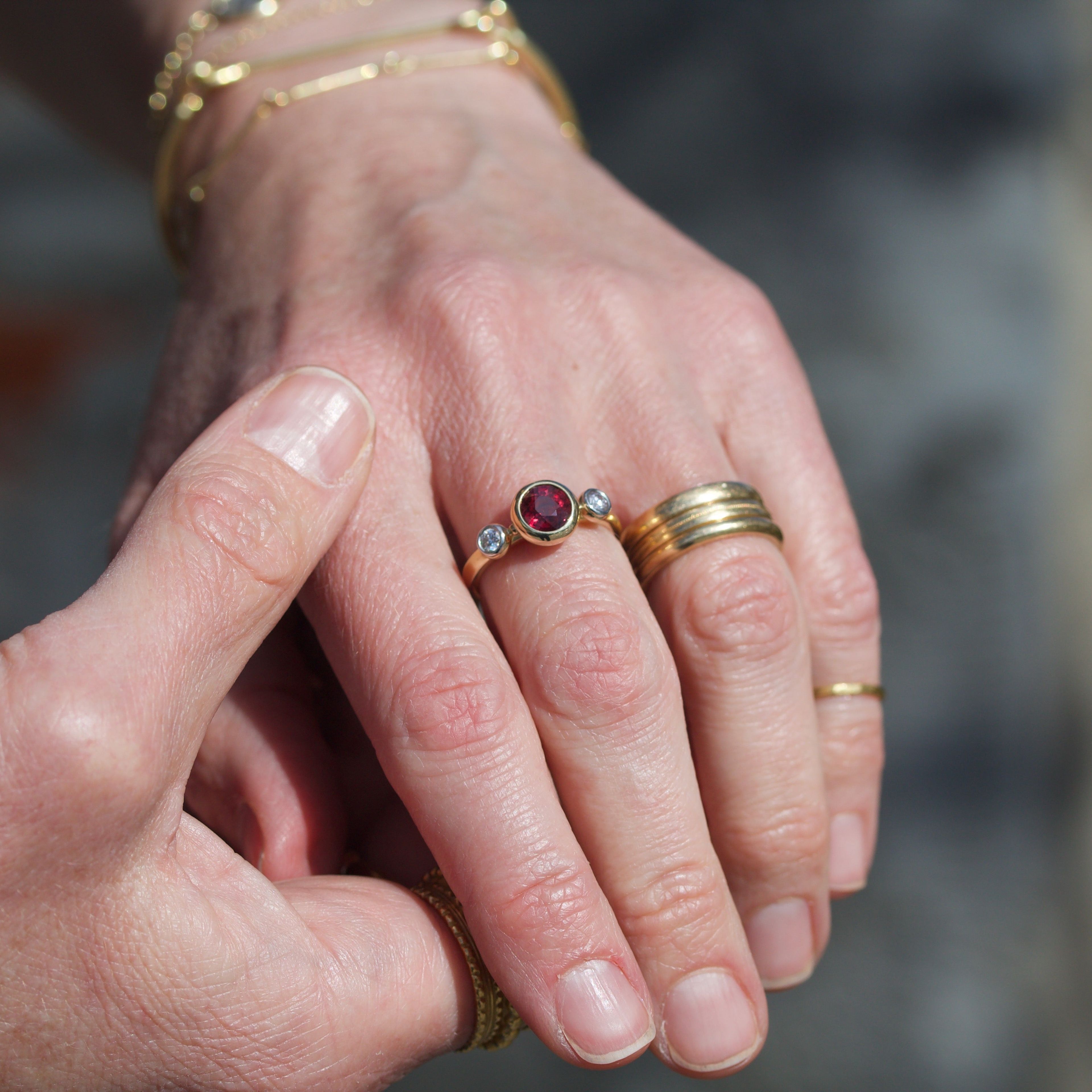 Ruby & Diamond Stackable Ring