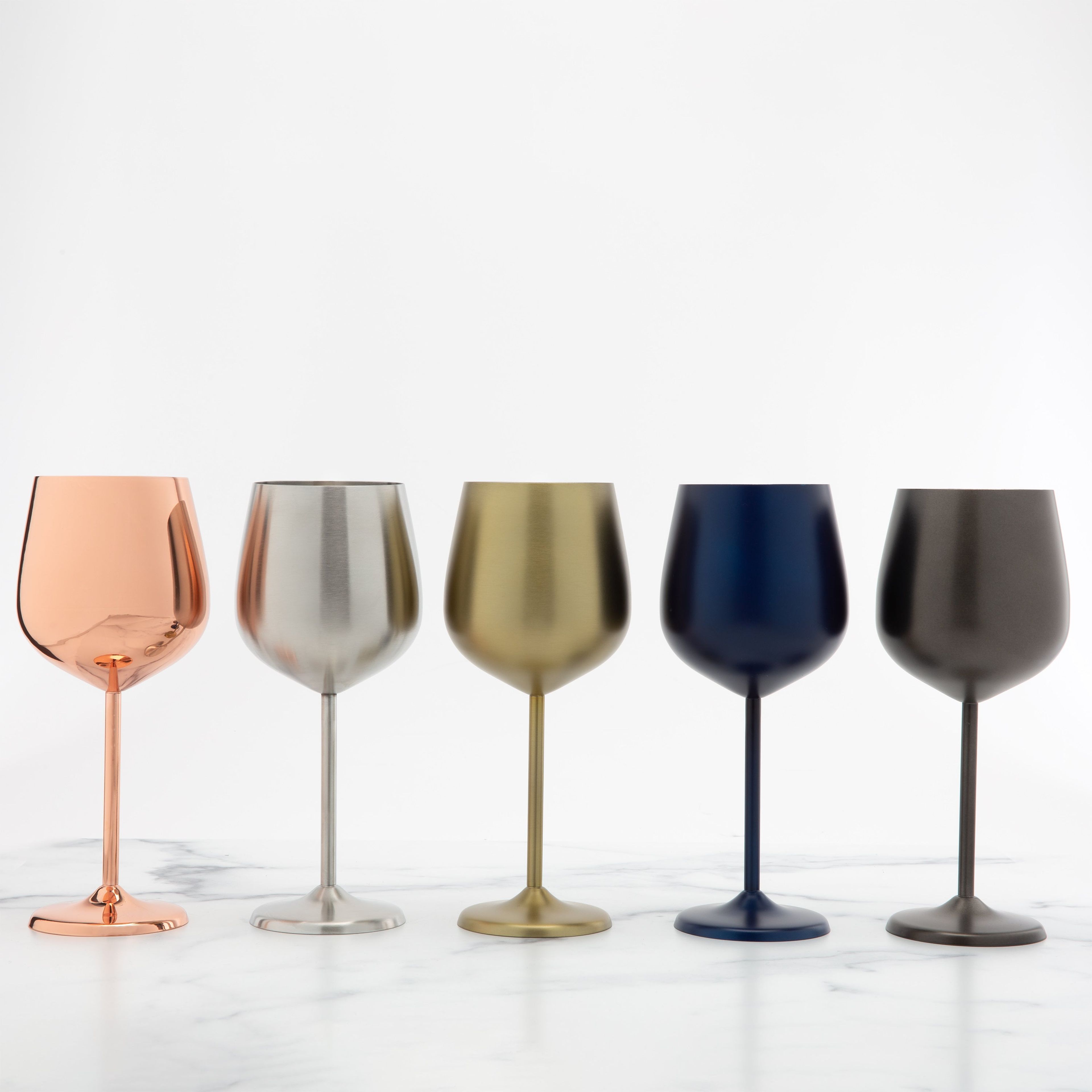 18 Oz Copper Stainless Wine Glasses, Set of 4