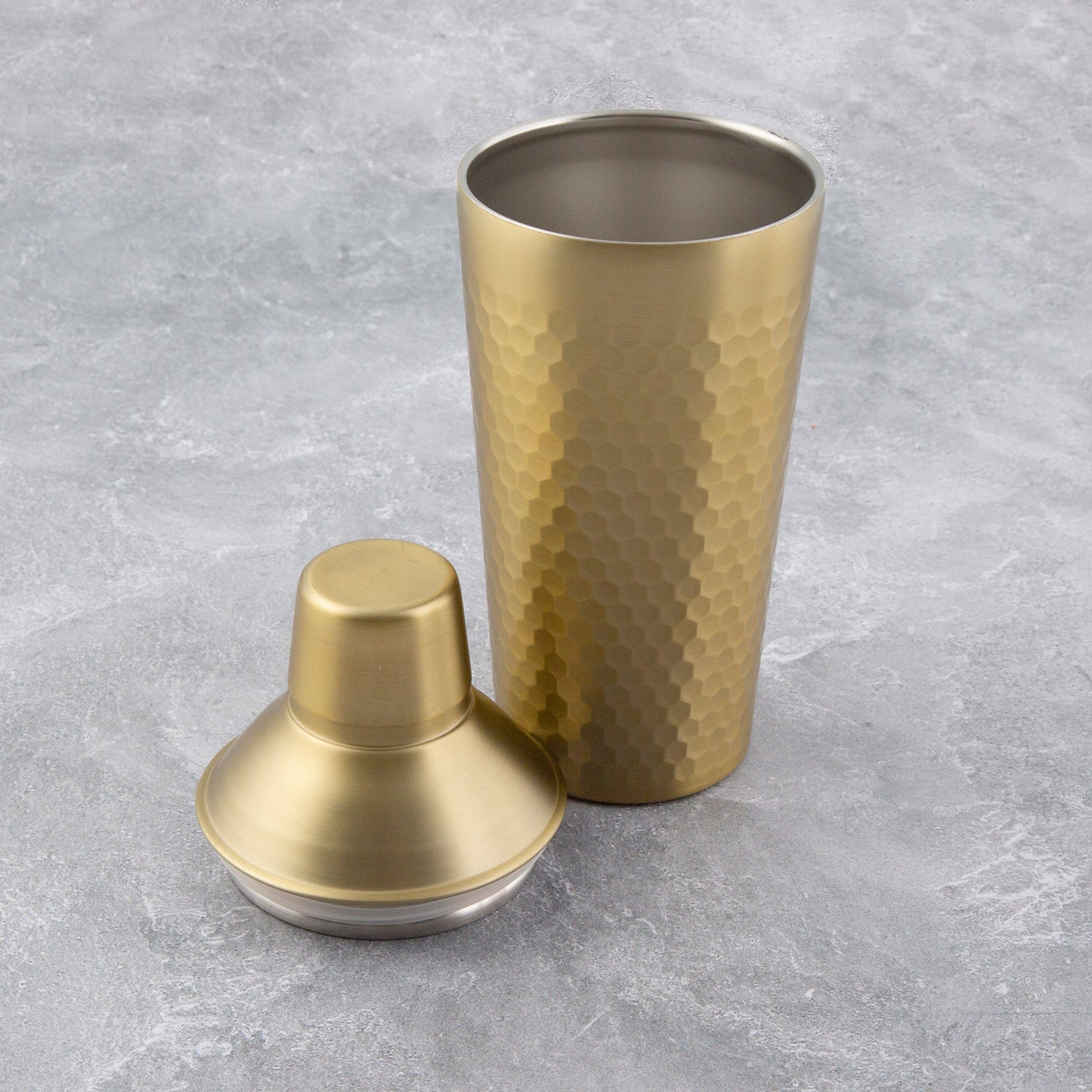 20 Oz Insulated Gold Faceted Cocktail Shaker
