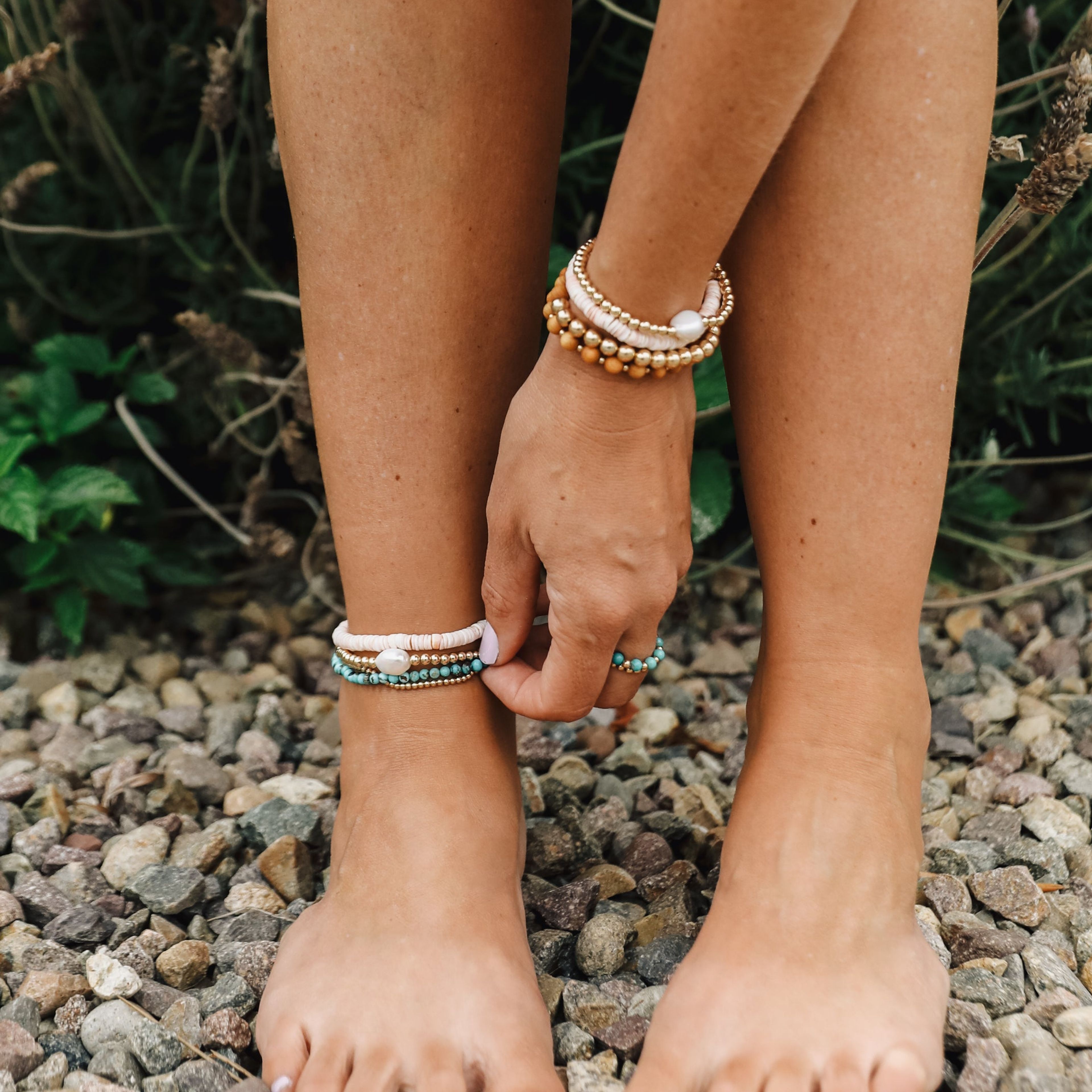 Dainty Gold + Sea Shell || Adult Anklet or Bracelet