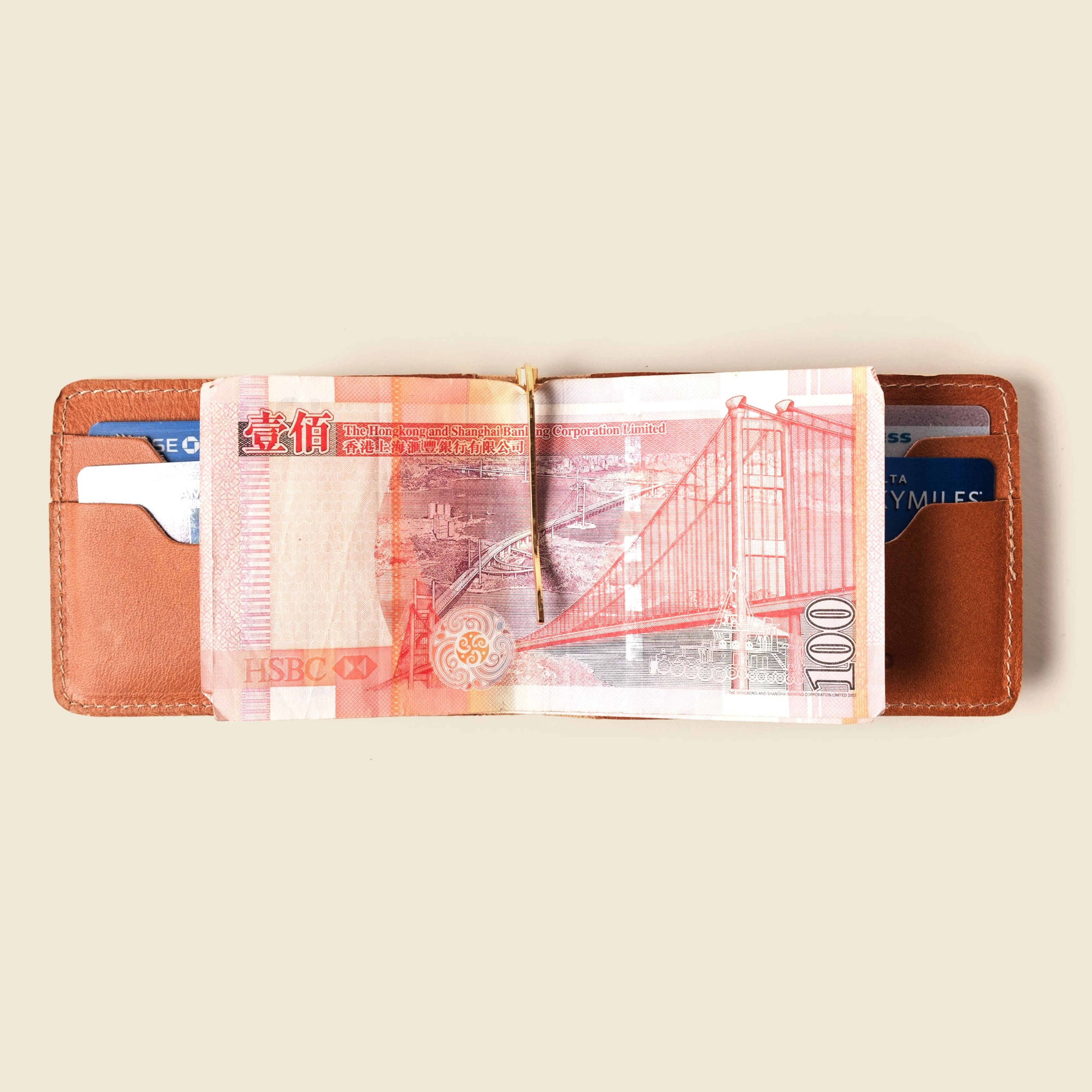 Bifold Money Clip Wallet - Natural