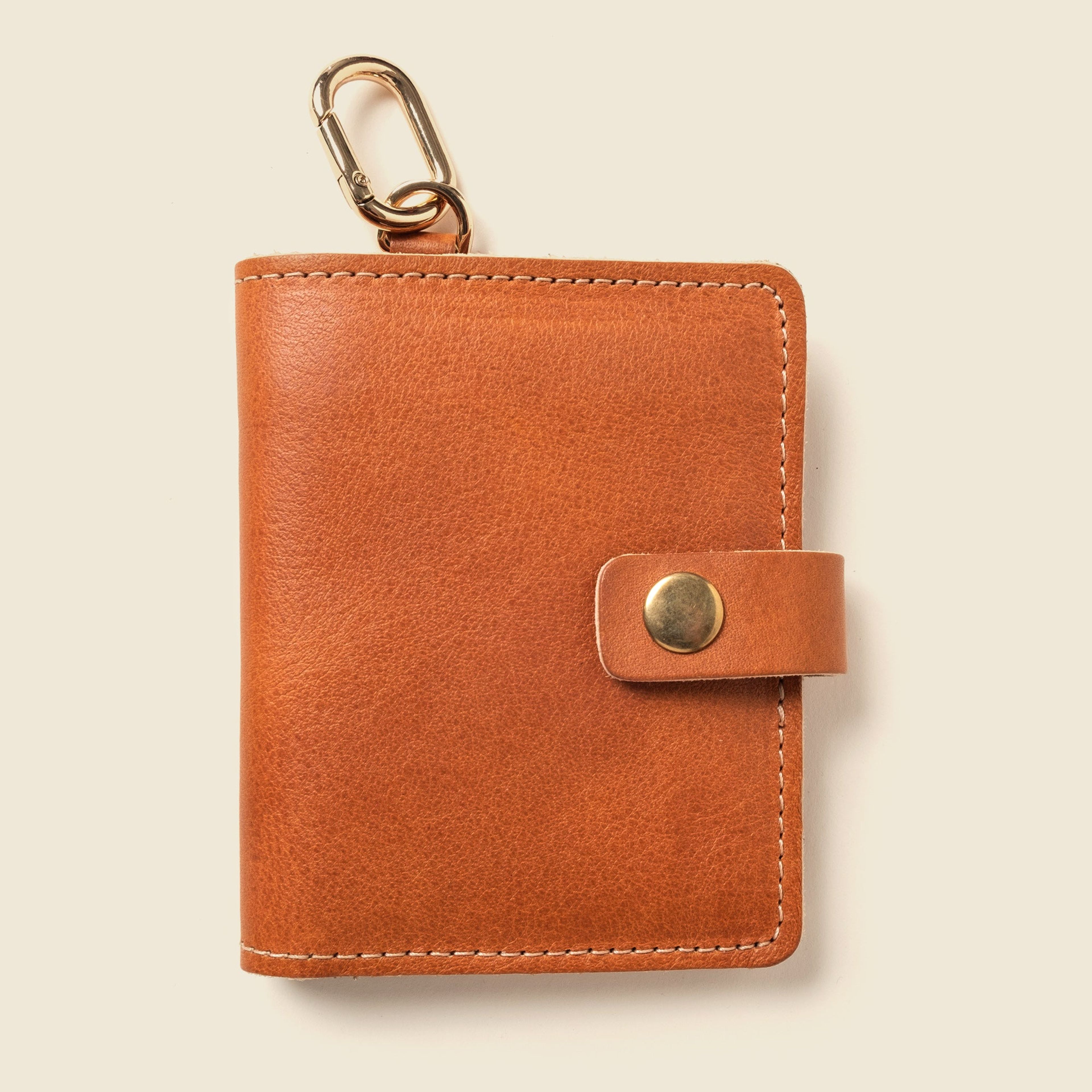 Wallet with Snap and Key Ring - Natural