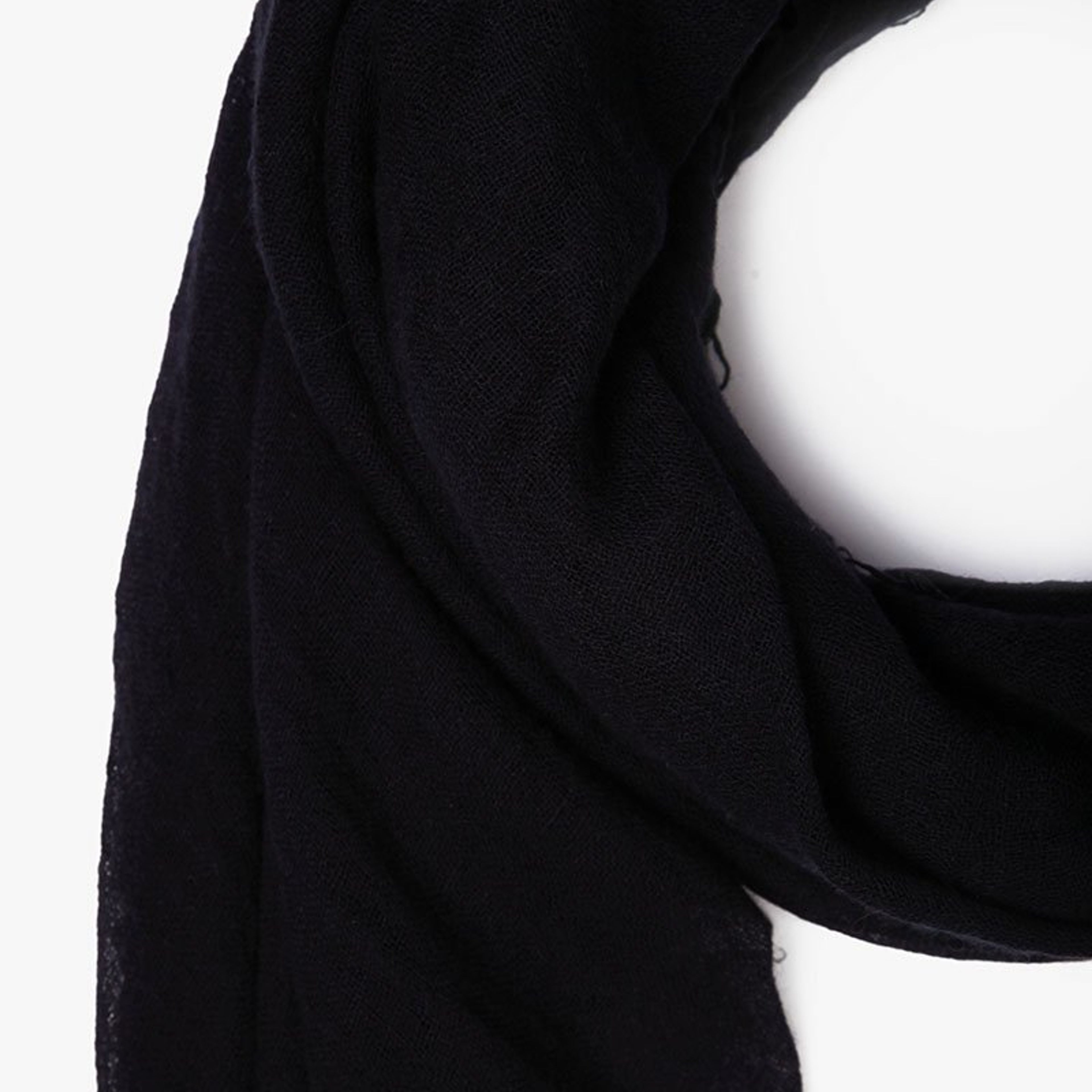Black Cashmere and Silk Scarf