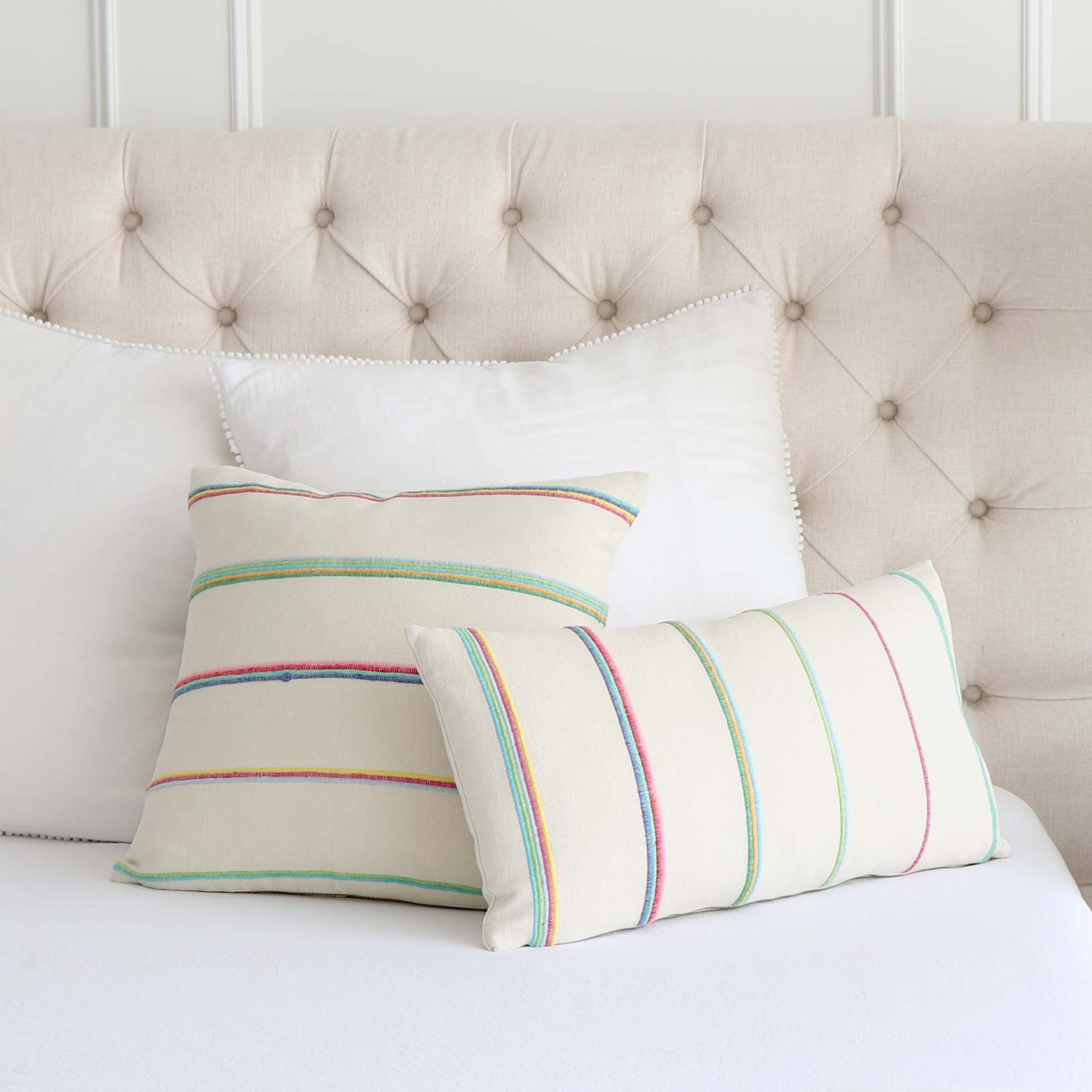 Cambaya Multi Stripe Handwoven Pillow Cover
