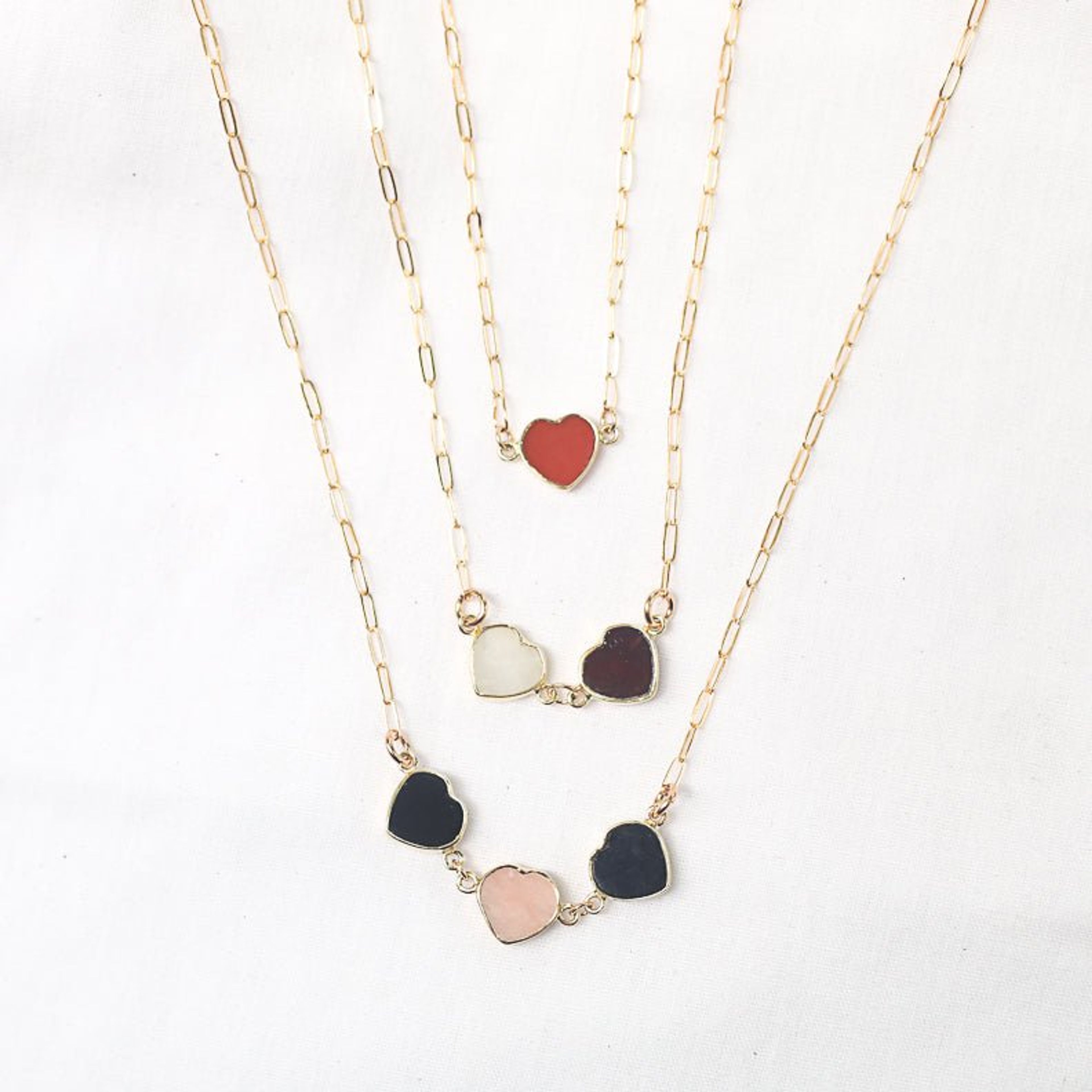 Mia Gemstone Heart Necklaces Birthstones