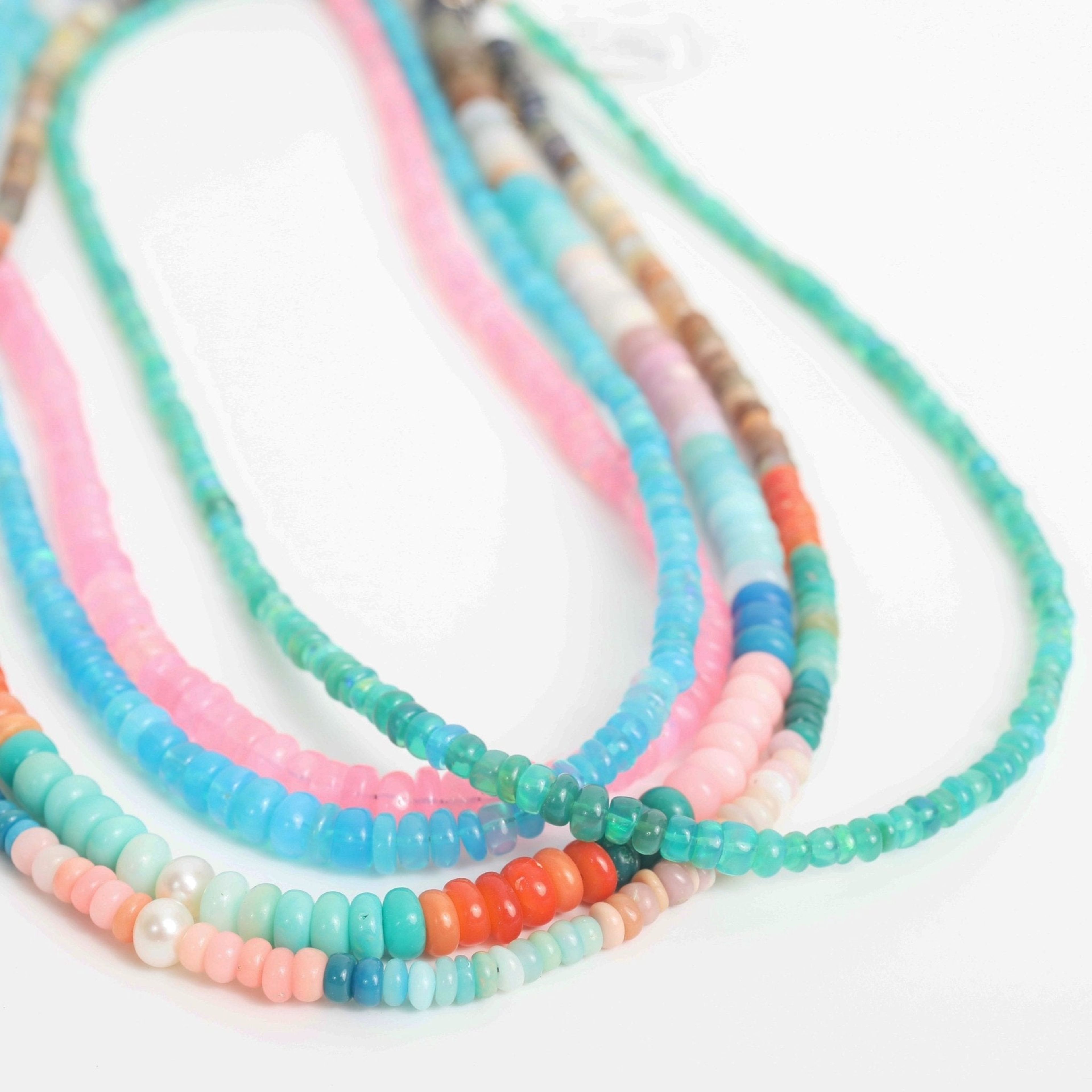 "The Hanalei" Large Opal beaded necklace