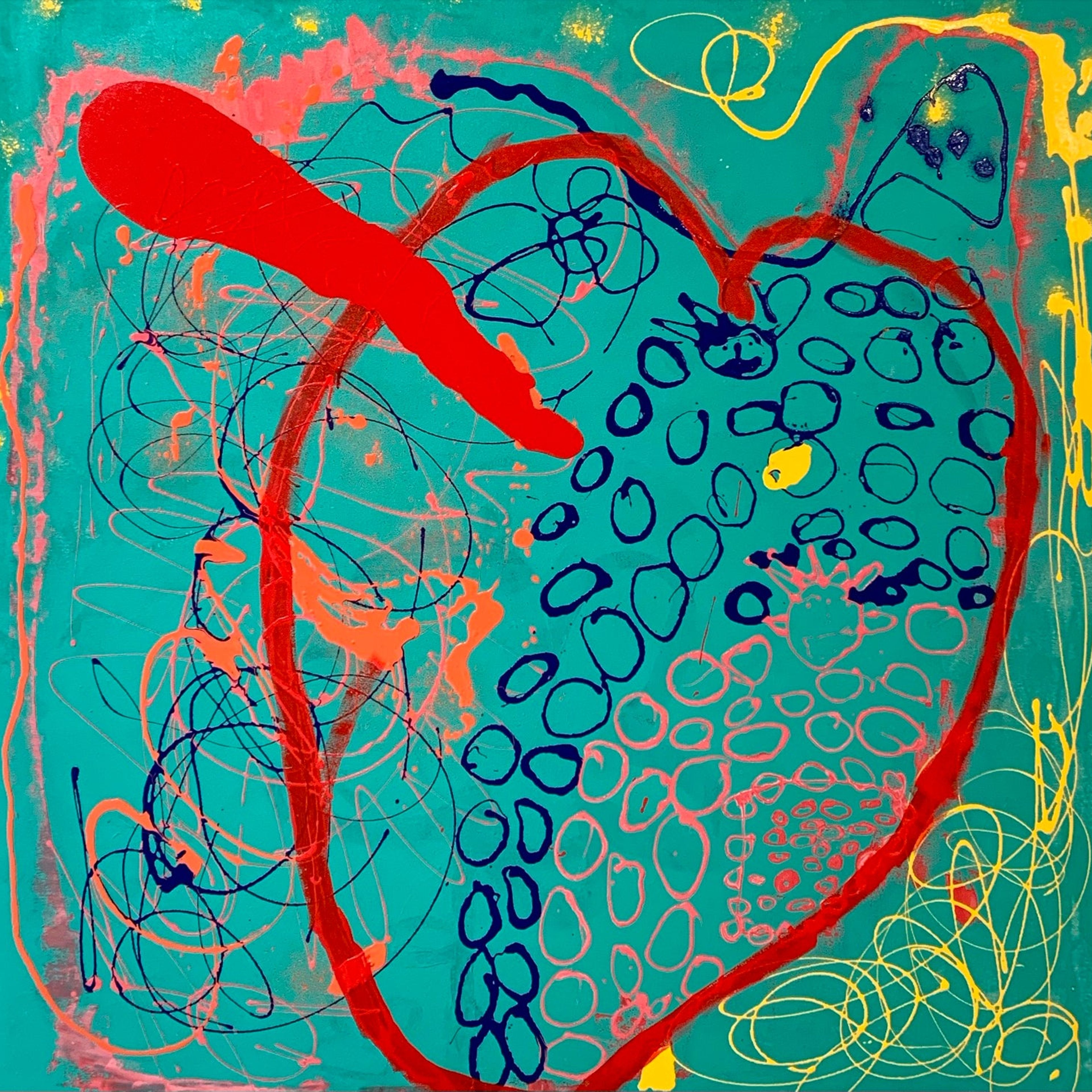 Inside my heart - Painting, acrylic on canvas, 2021 (50”x50")