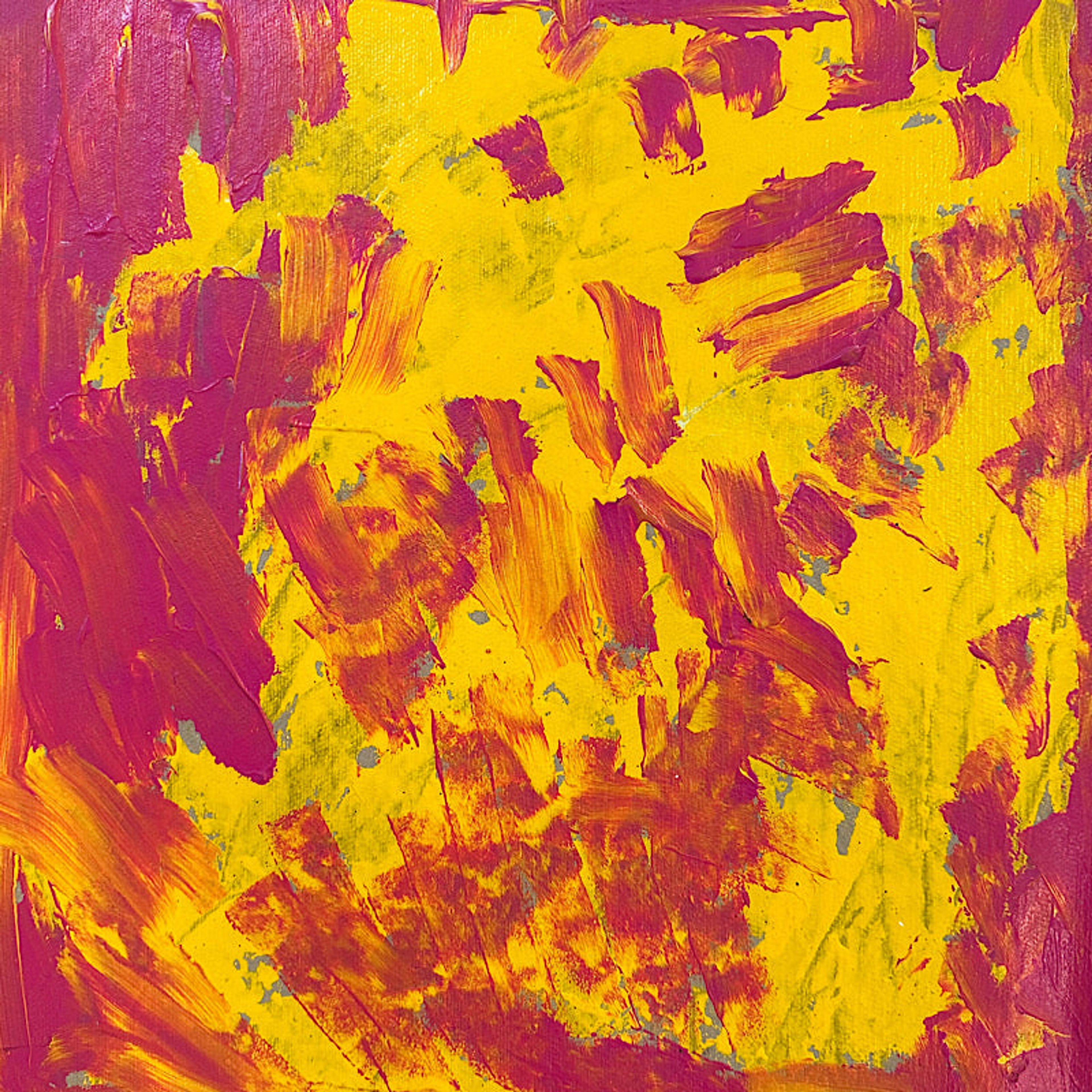 Pink Power, Painting, Acrylic on cardboard, 2023 (19x19")