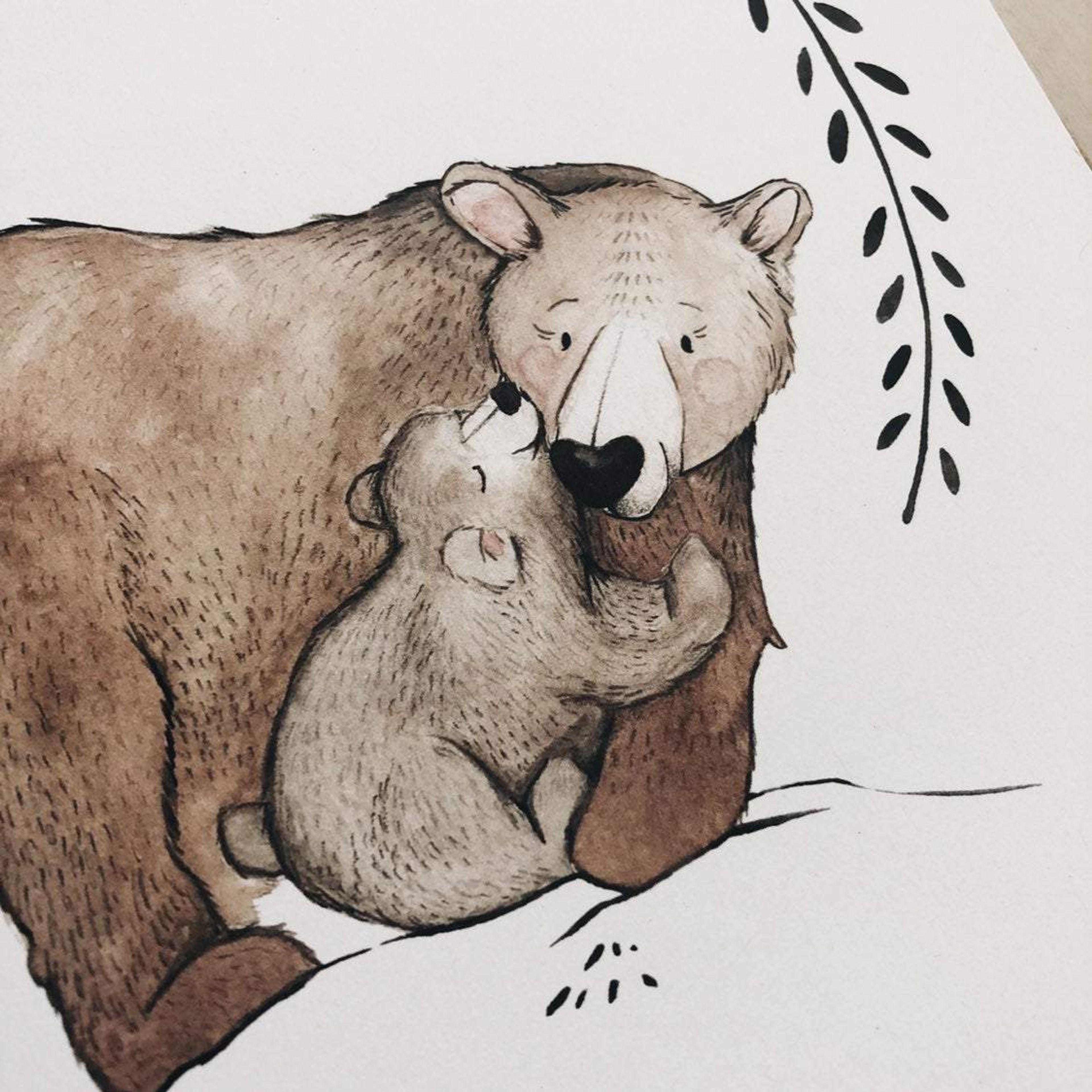 Bear Mama & Baby | Art Print