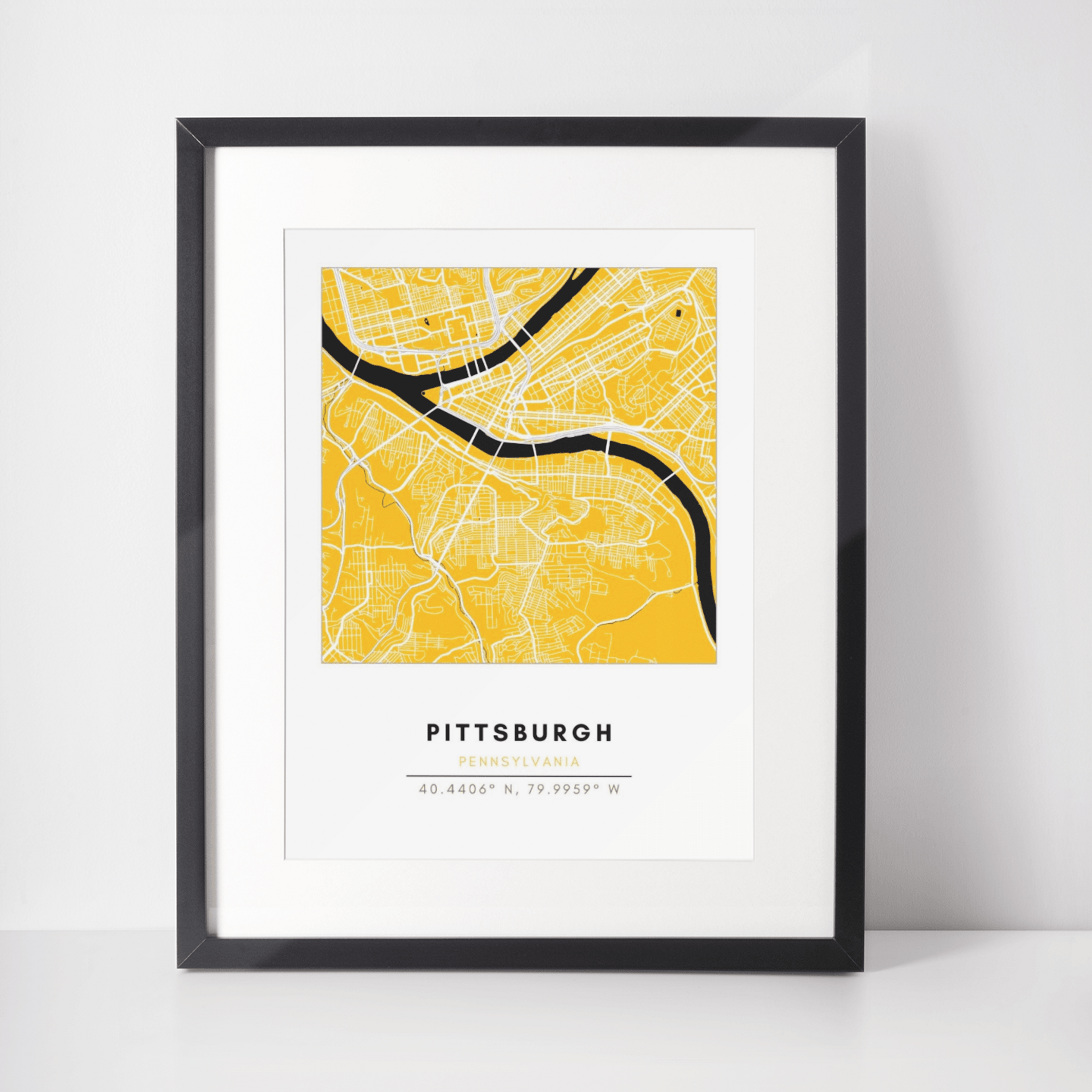 Map Wall Art - Pittsburgh