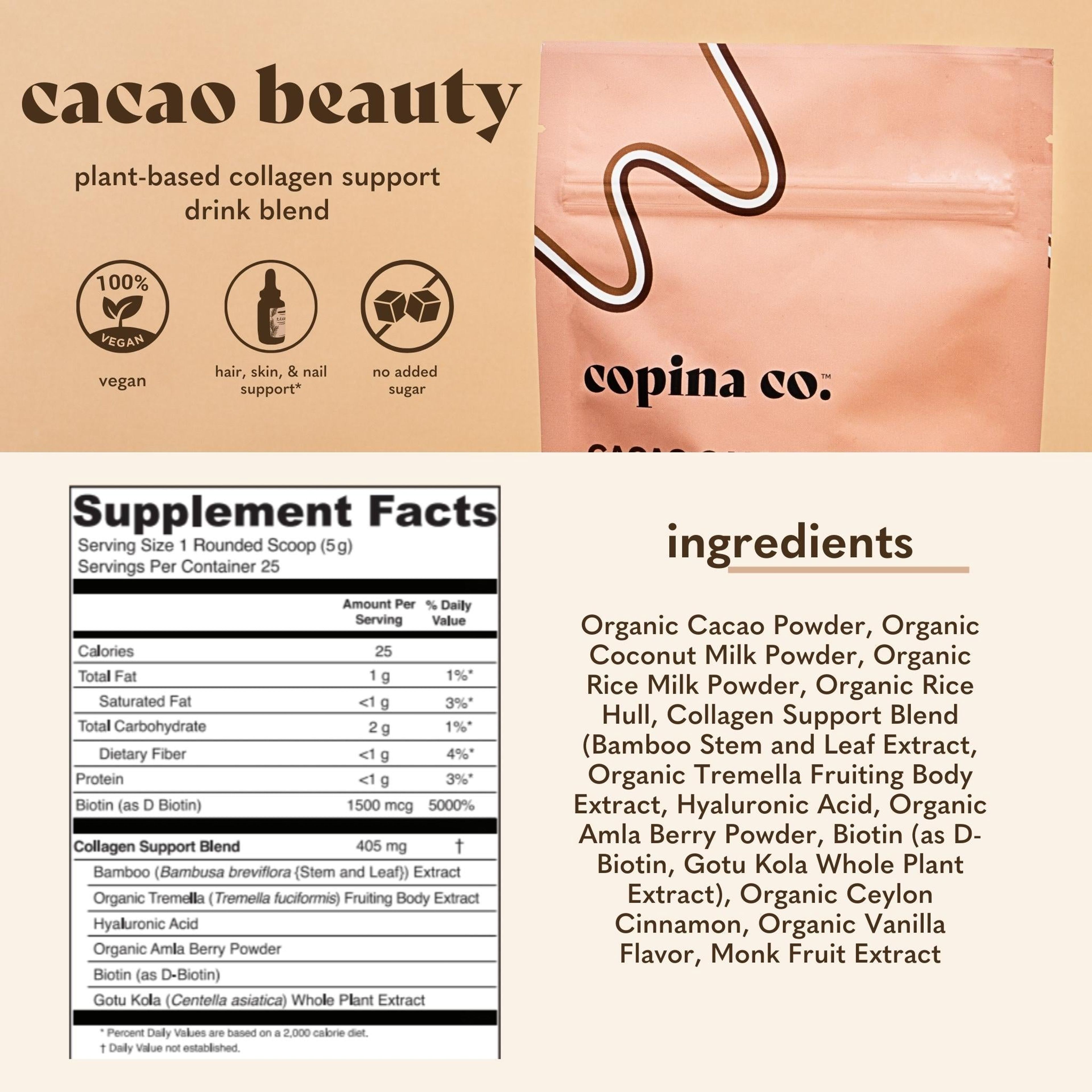 Cacao Beauty Plant-Based Collagen Support Drink Blend