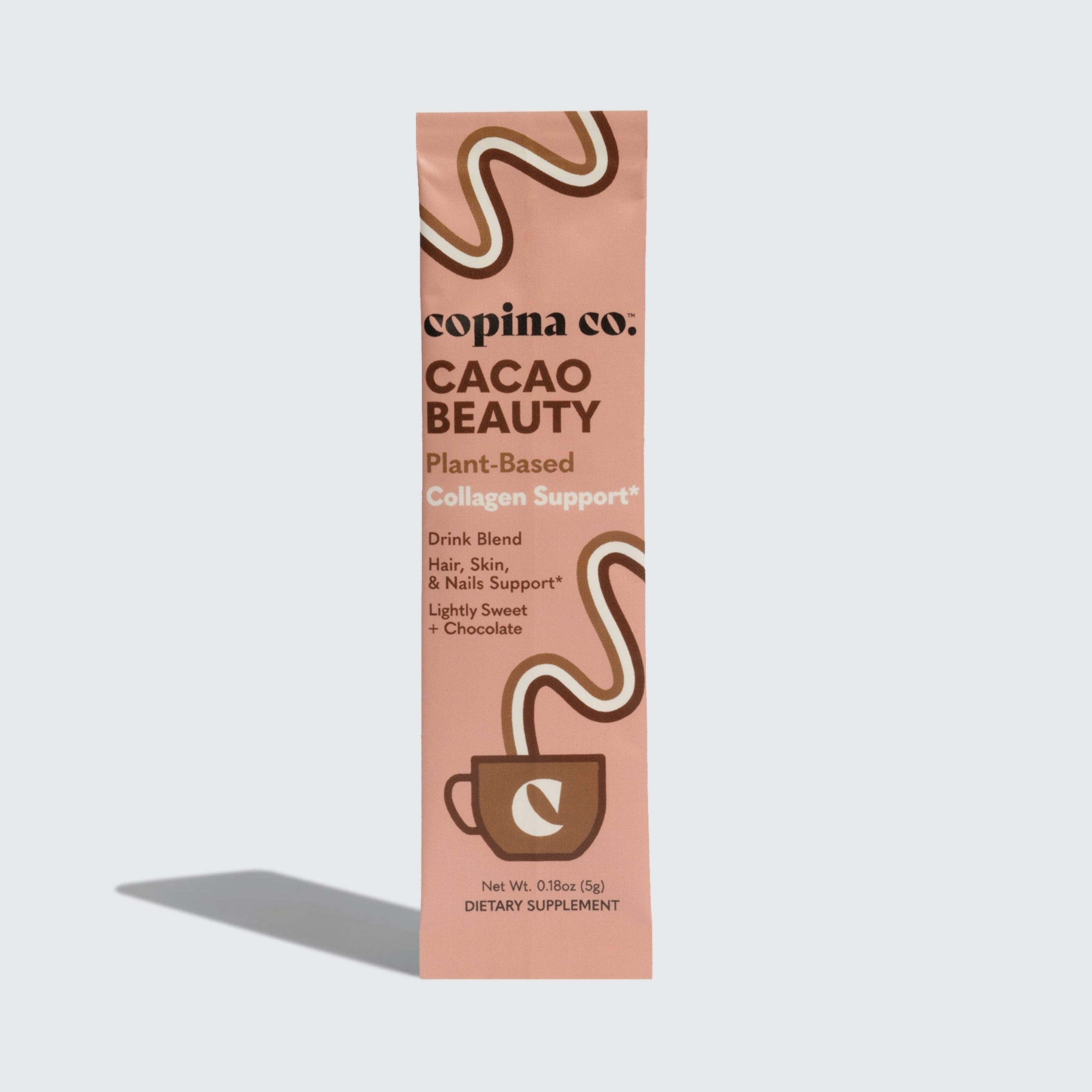 Cacao Beauty Plant-Based Collagen Support Drink Blend Stick Packs