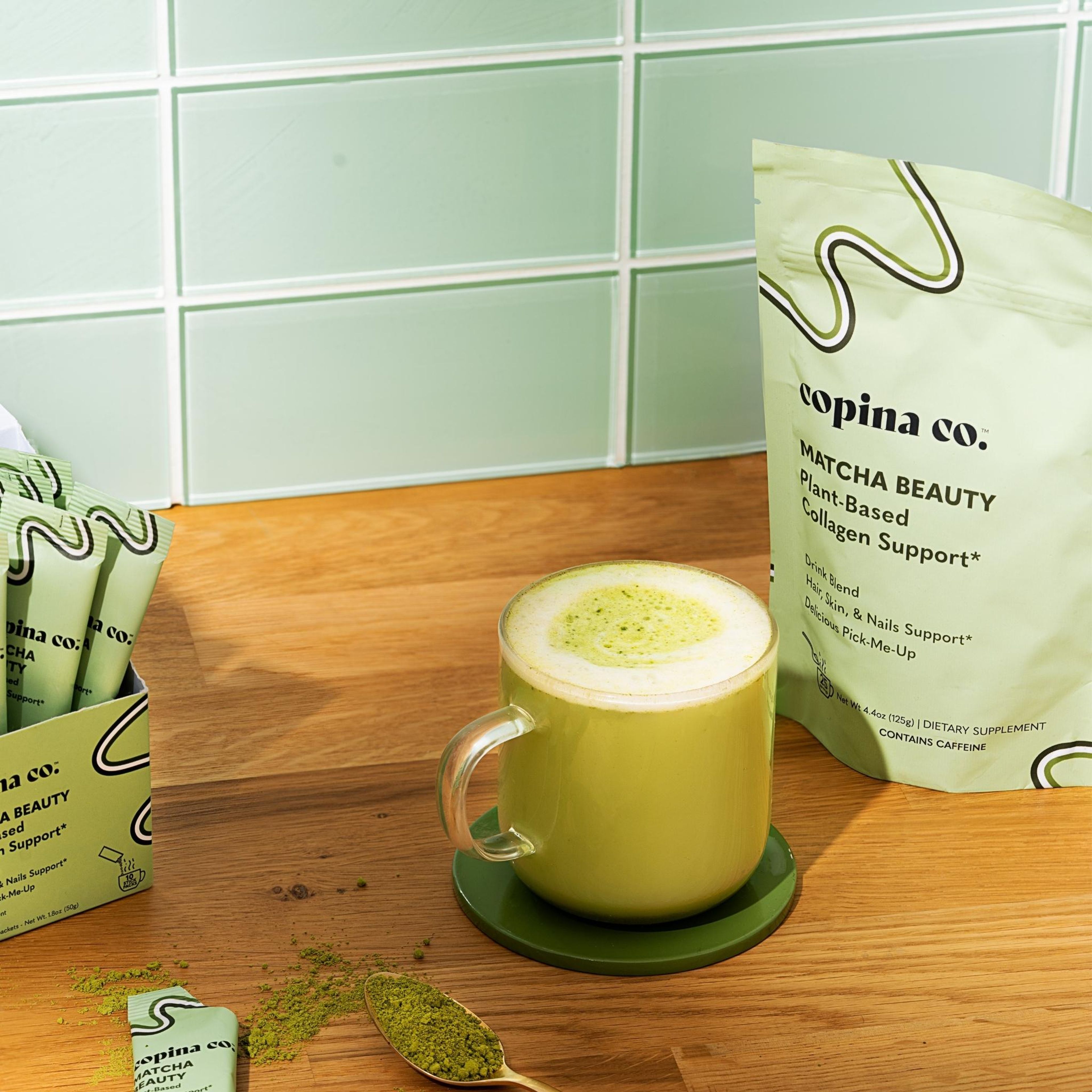 Matcha Beauty Plant-Based Collagen Support Drink Blend Stick Packs