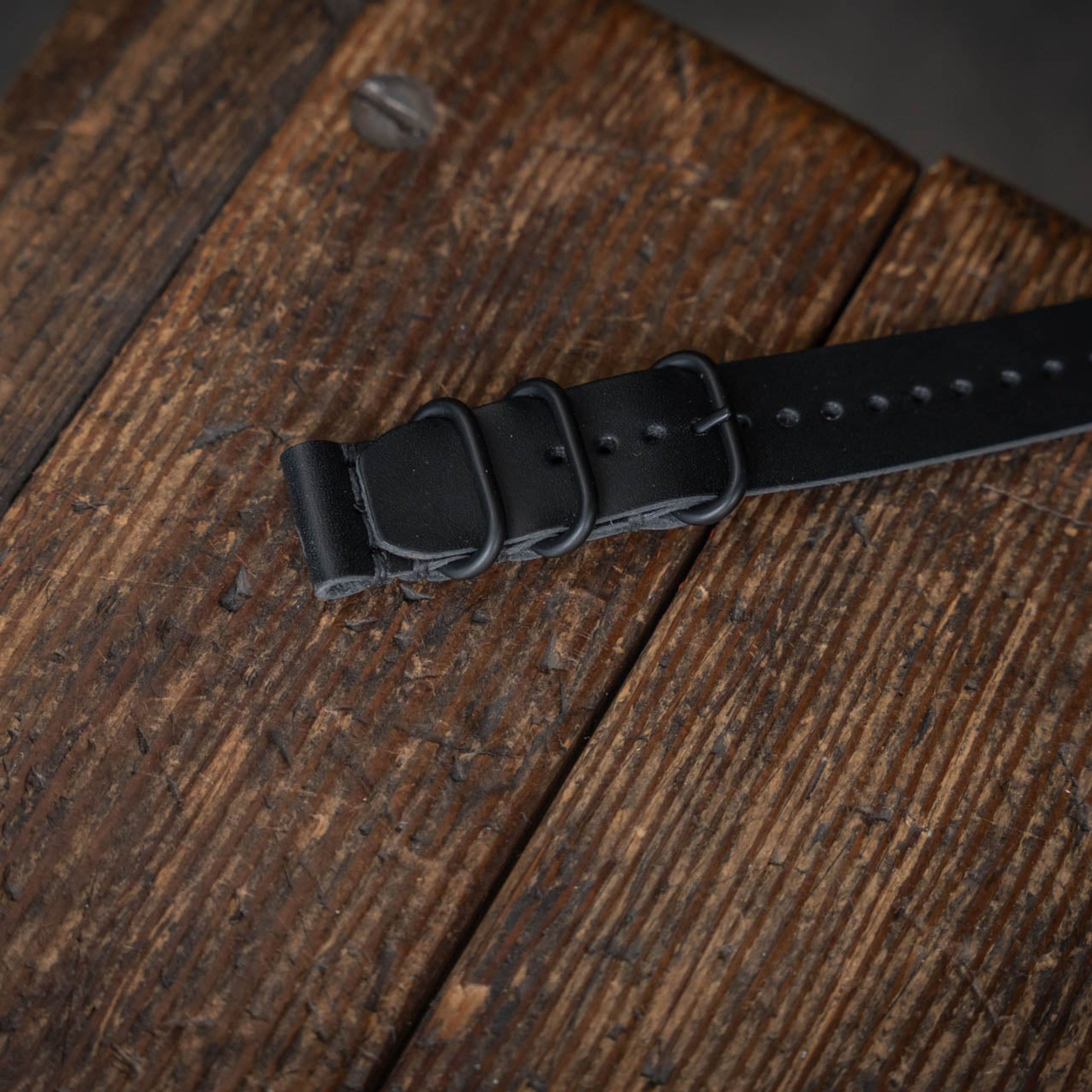Leather Watch Strap Black