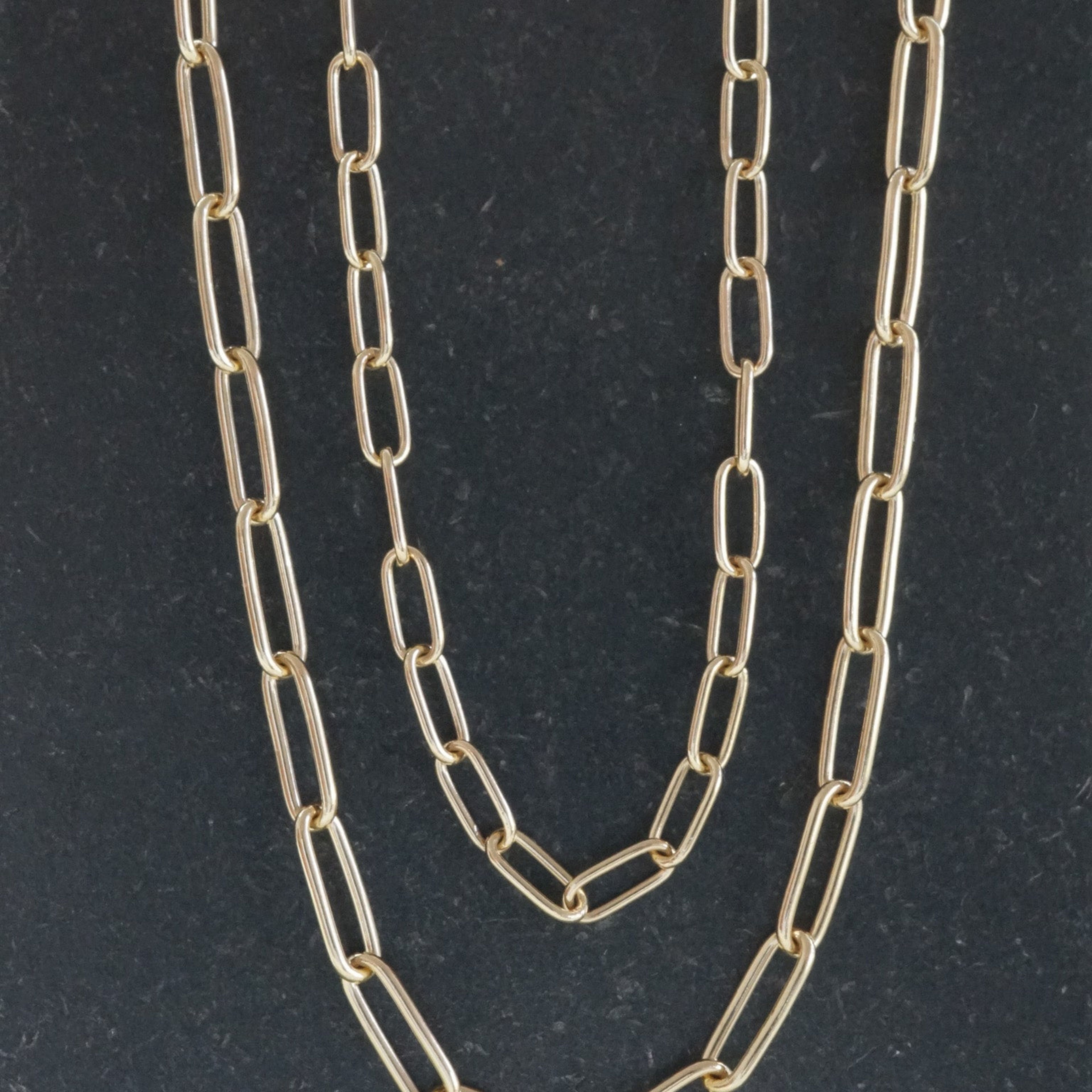 14k Fairmined Paperclip Chain- Large