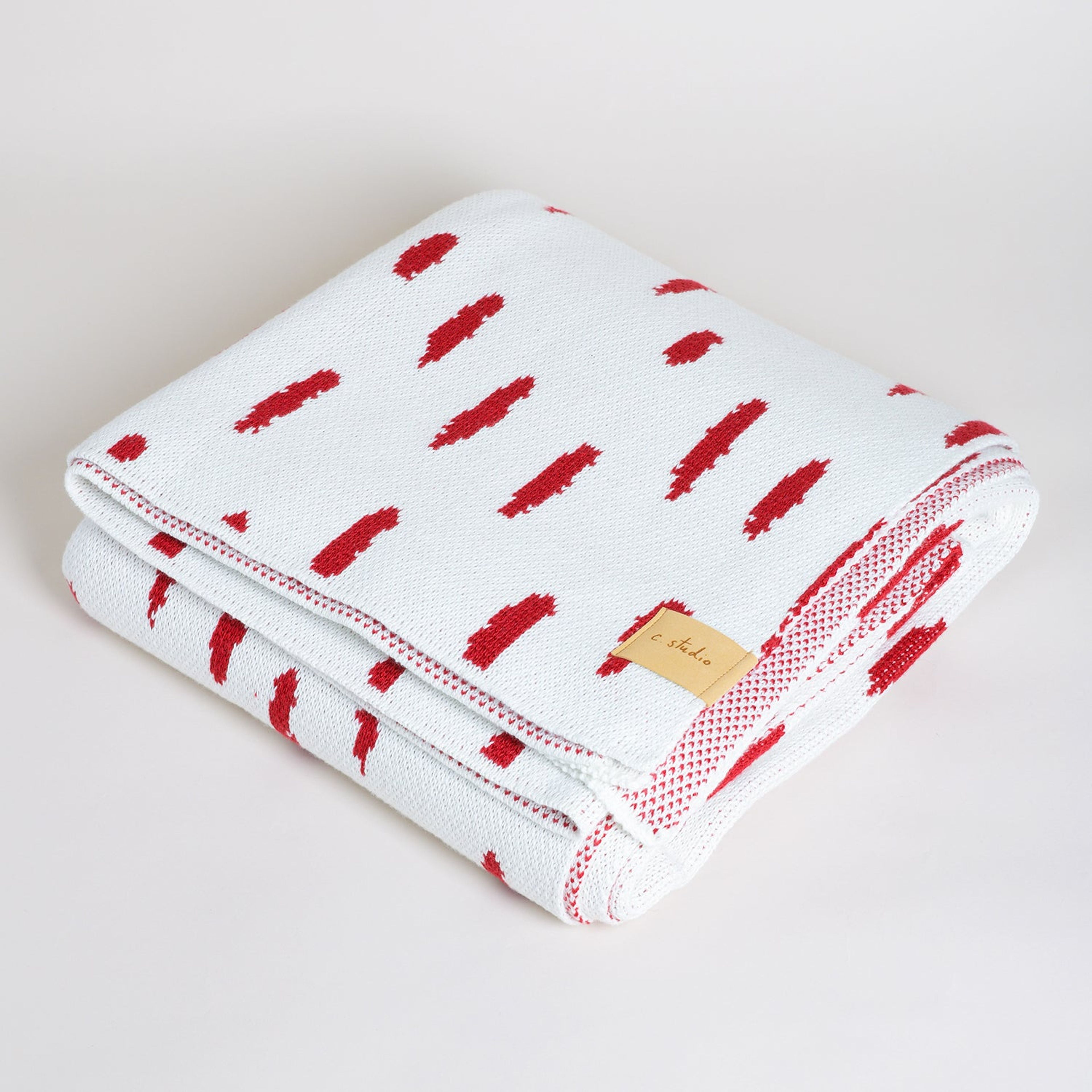 The Dash Throw Blanket | Crimson | Egyptian Cotton