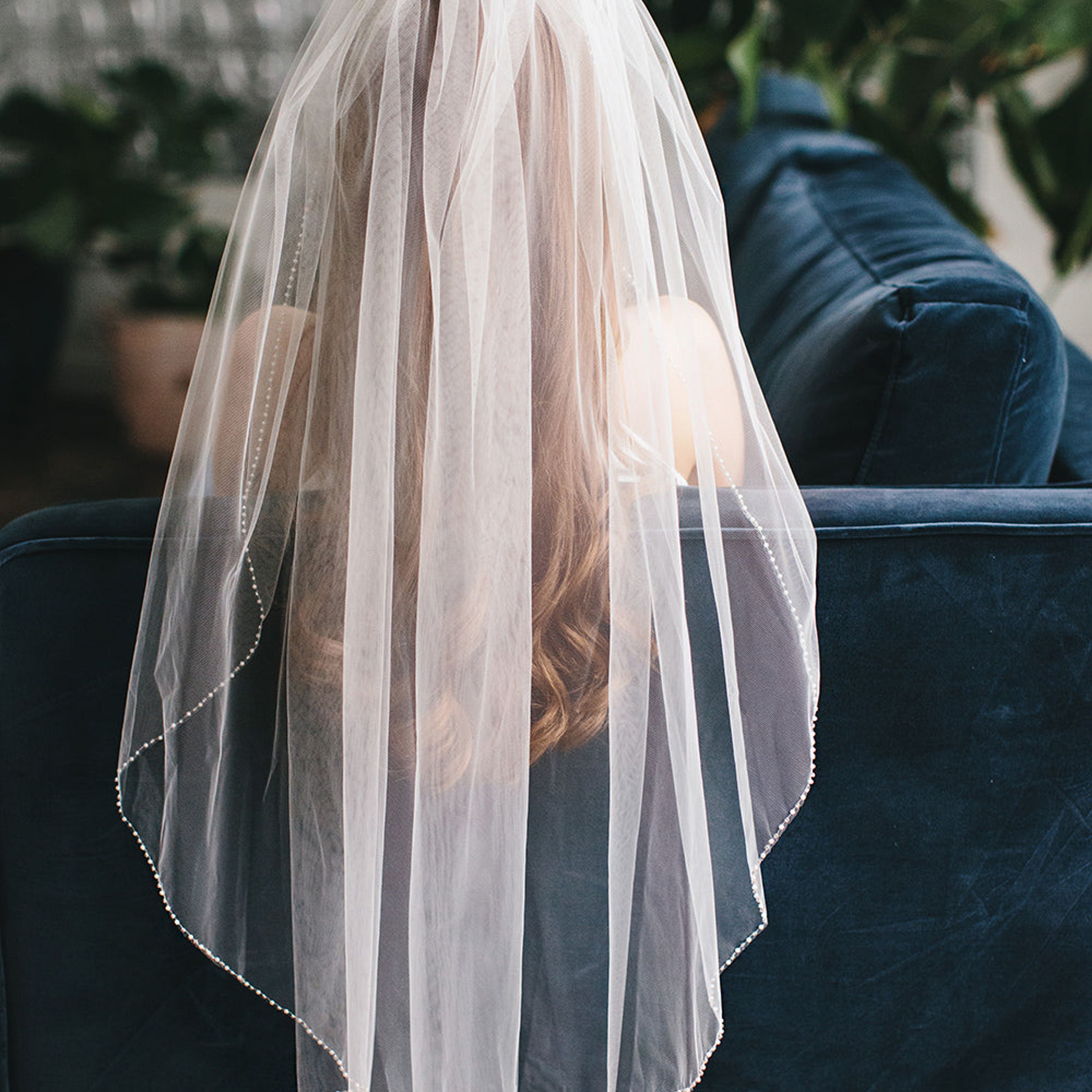 Simple Pearl Edge Wedding Veil