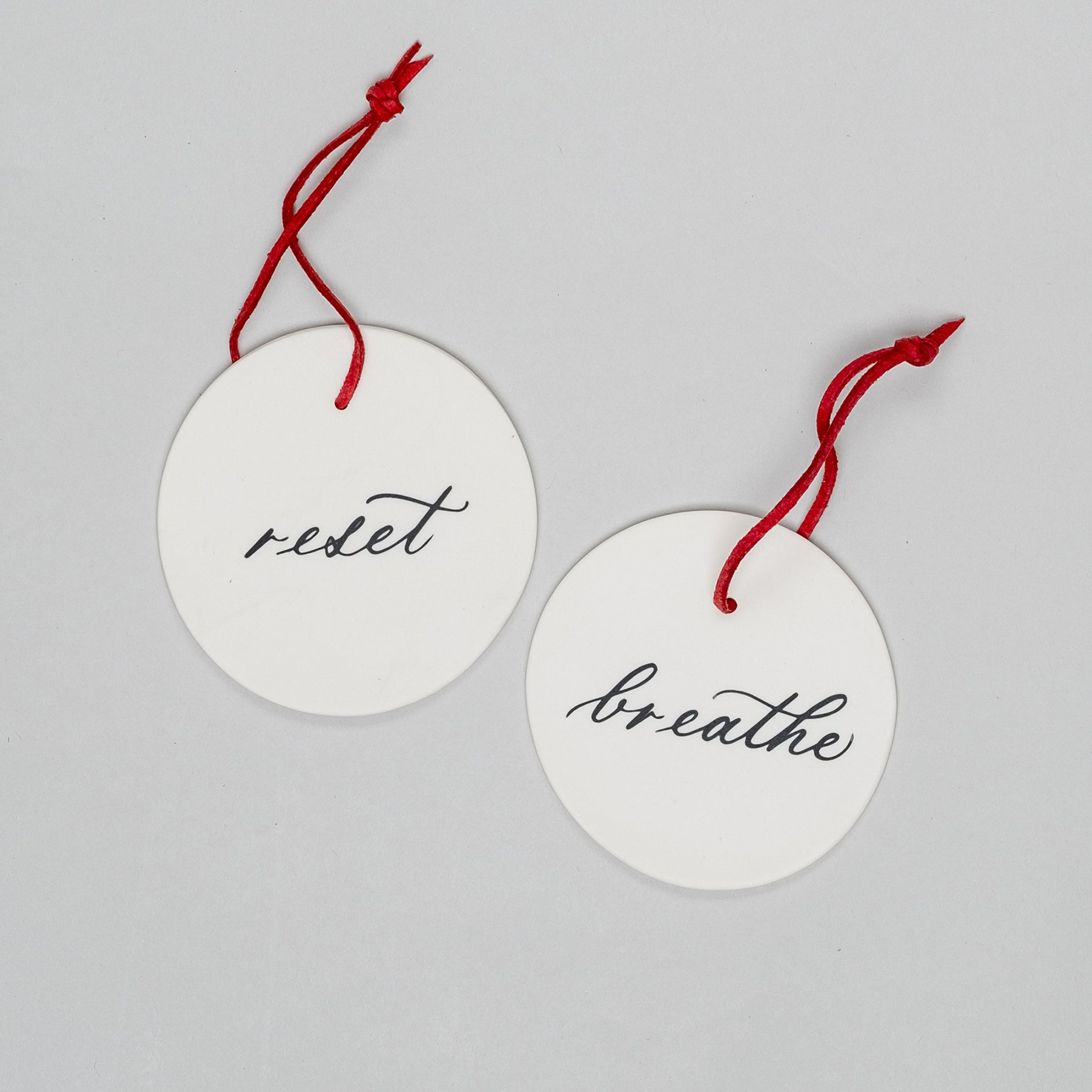 Reset & Breathe Ornament Set of Two