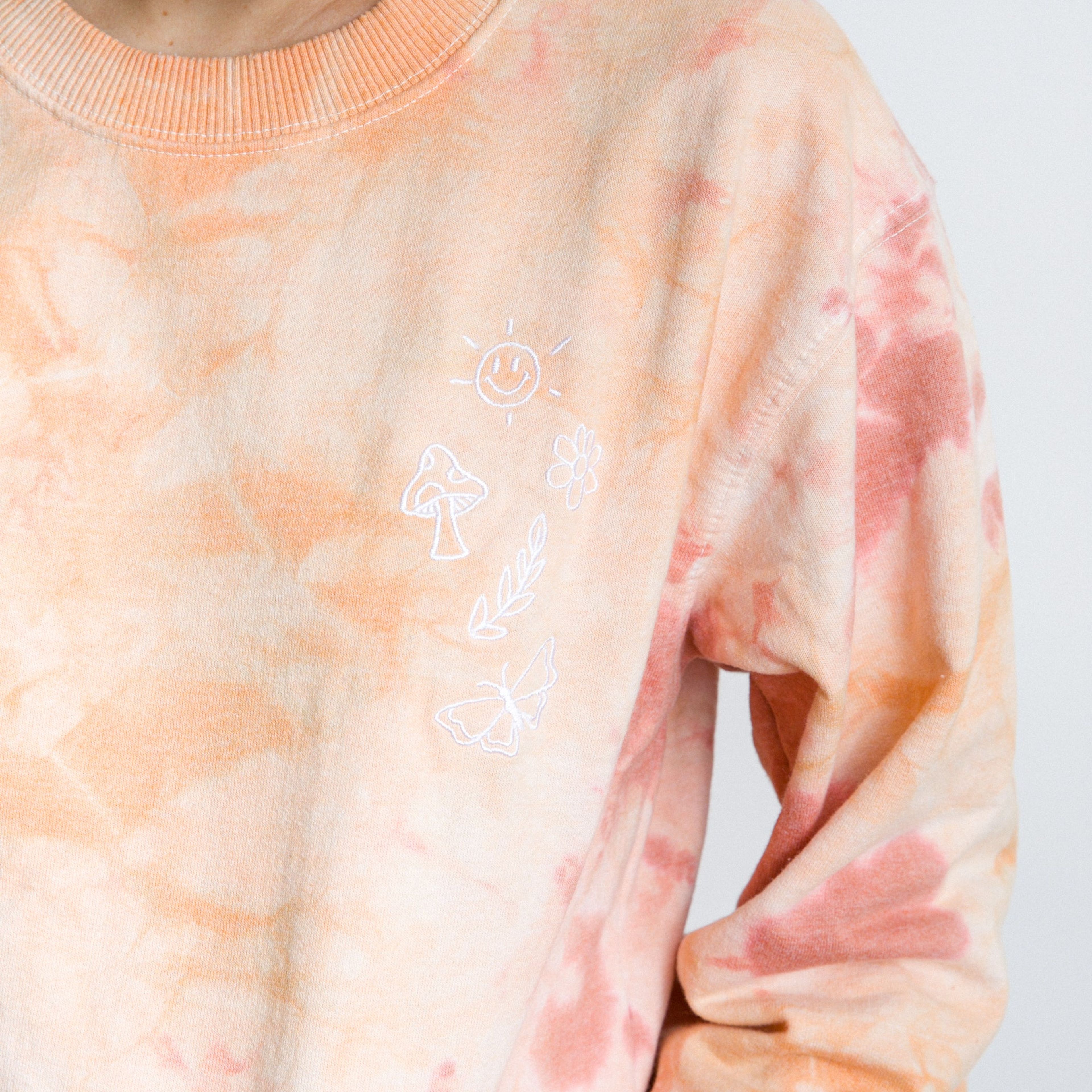Nature Doodle Tie Dye Recycled Crewneck