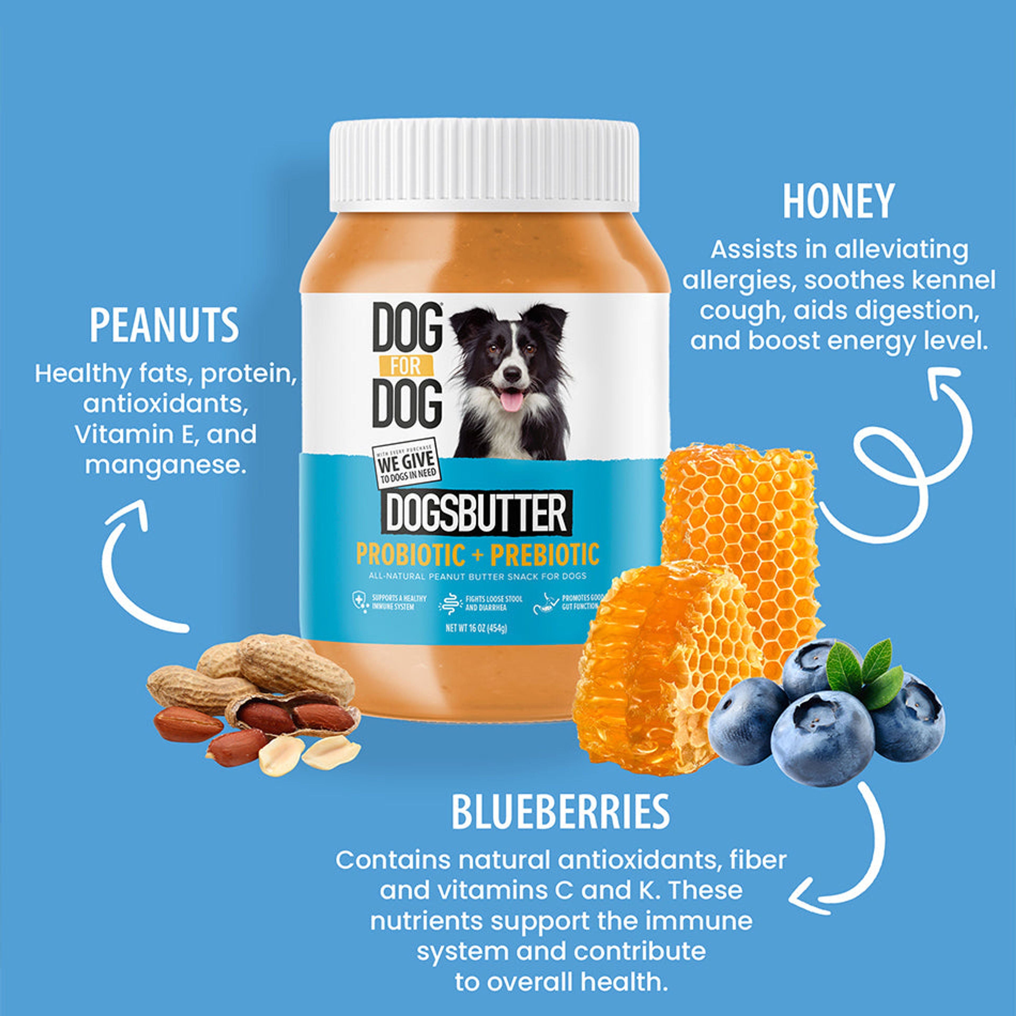 All-Natural Probiotic & Prebiotic DogsButter 16oz