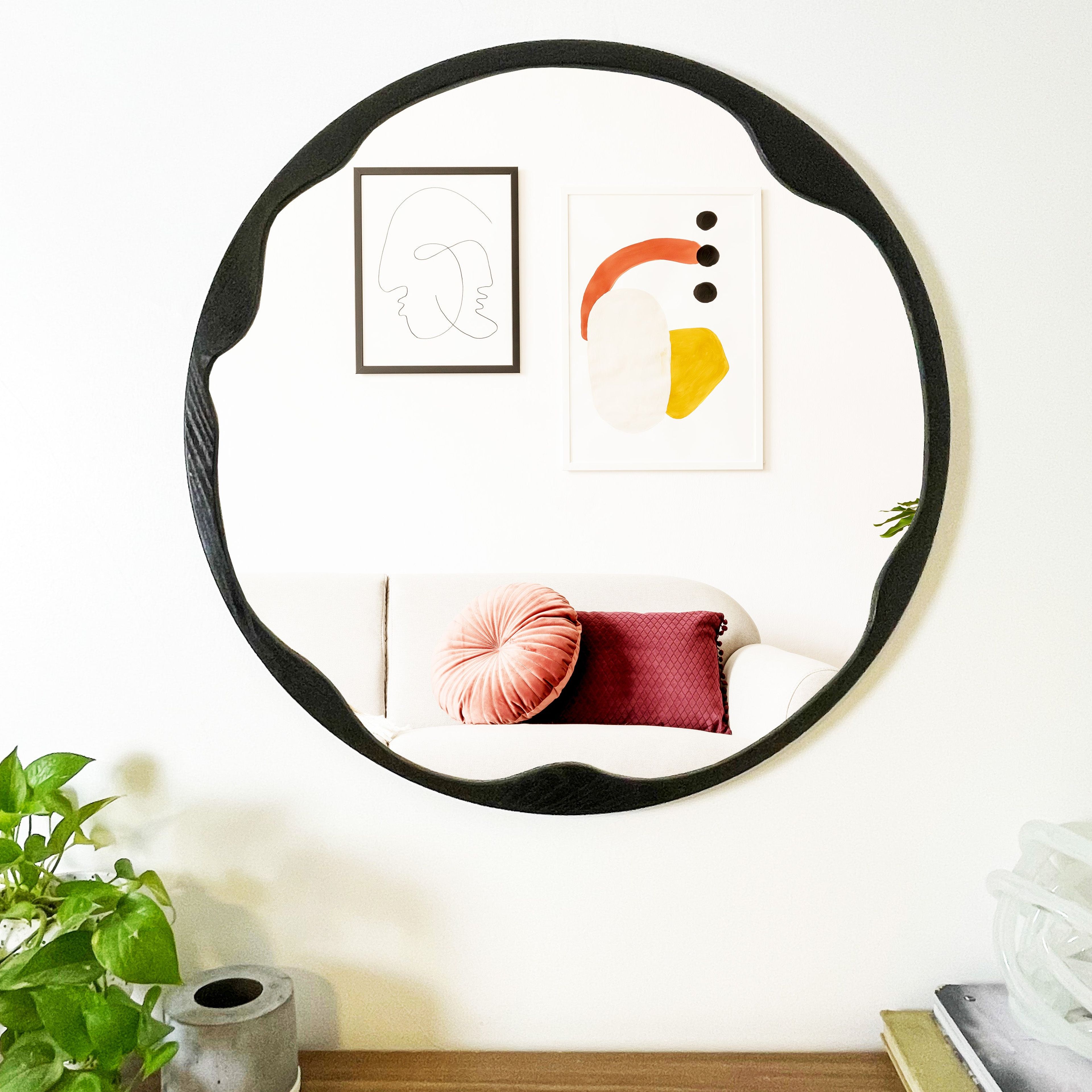 Asymmetrical Round Mirror
