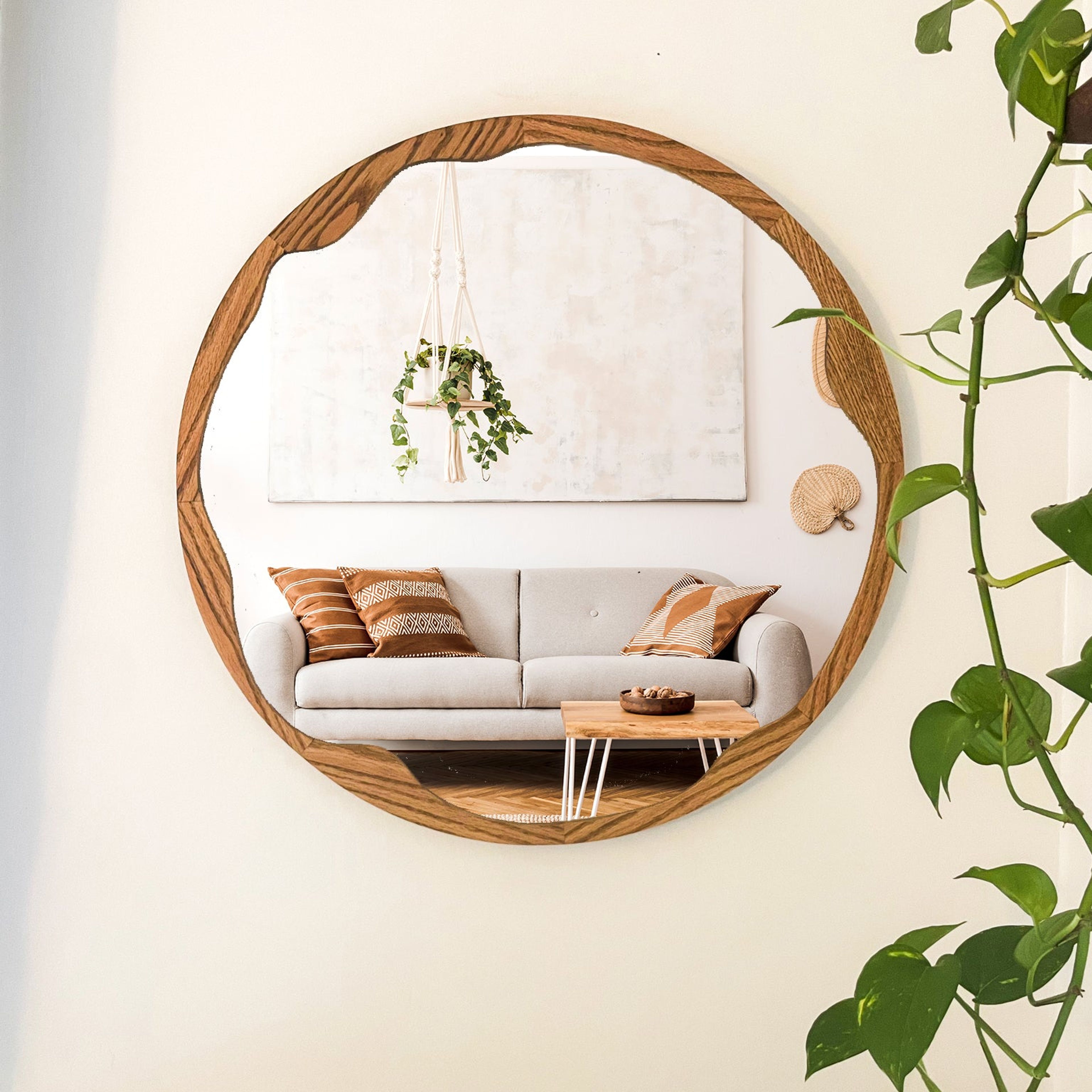 Asymmetrical Round Mirror
