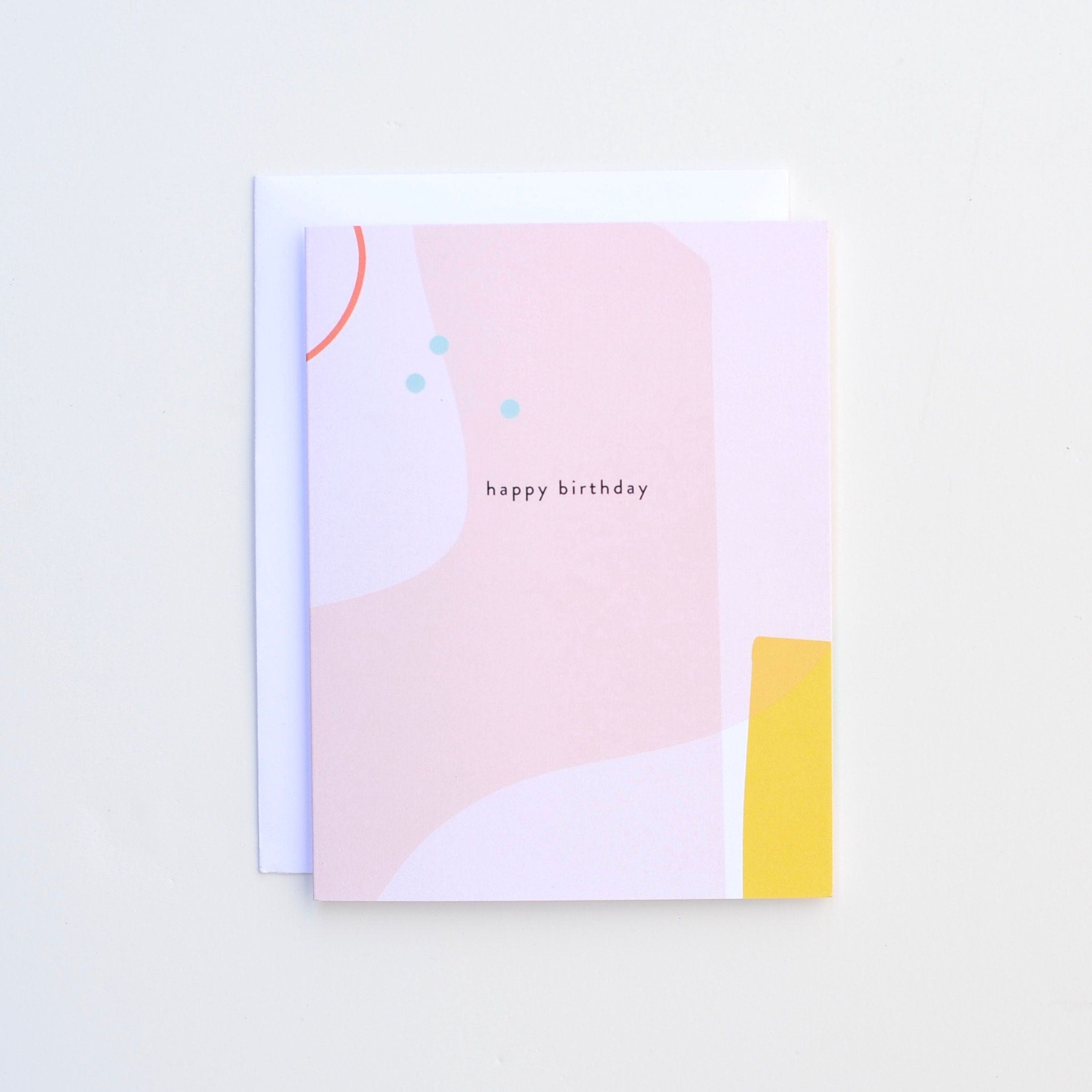 Birthday Card - Pink Yellow Beach