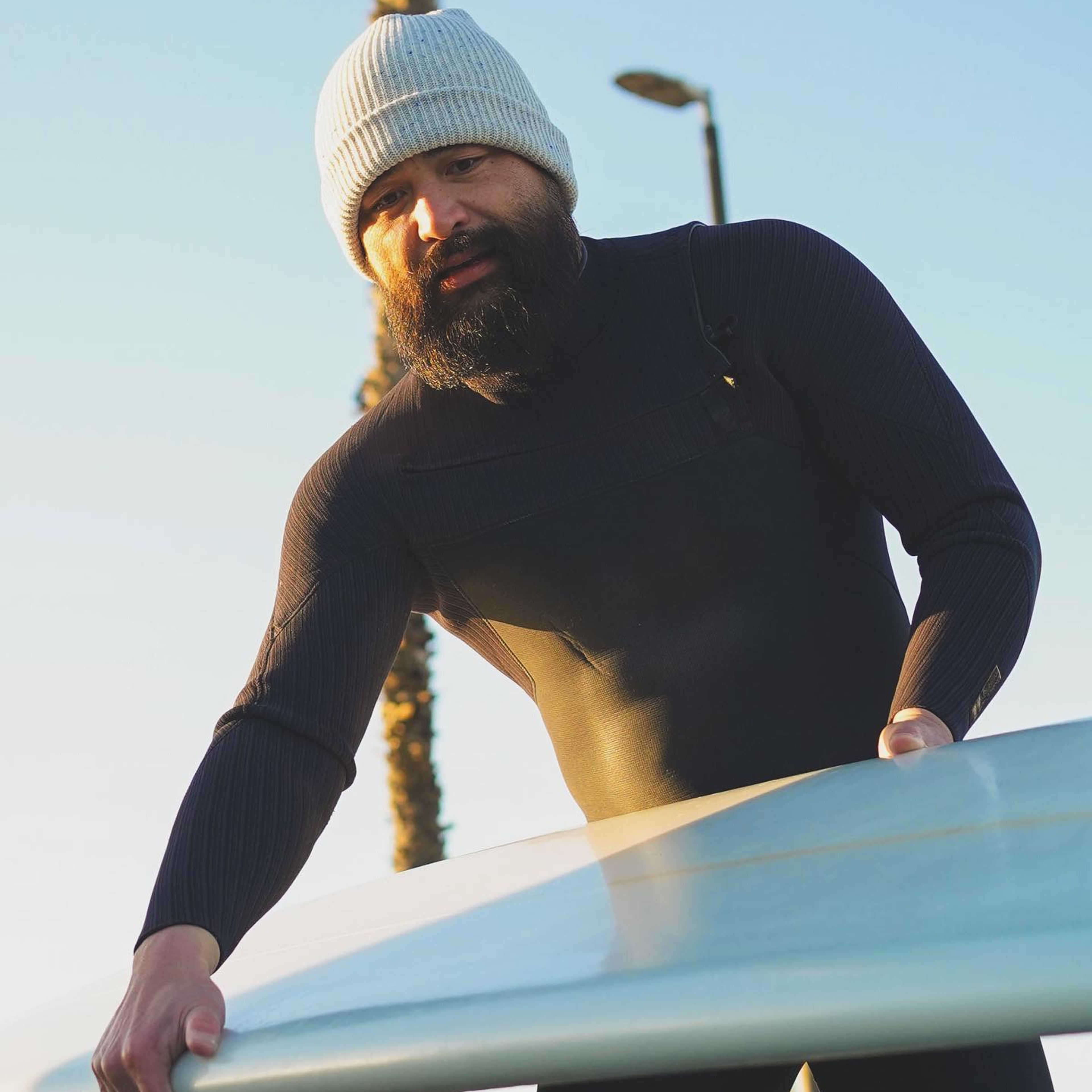 Pilgrim Surf + Supply Cashmere & Lambswool Blend Ribbed Hat - Icicle