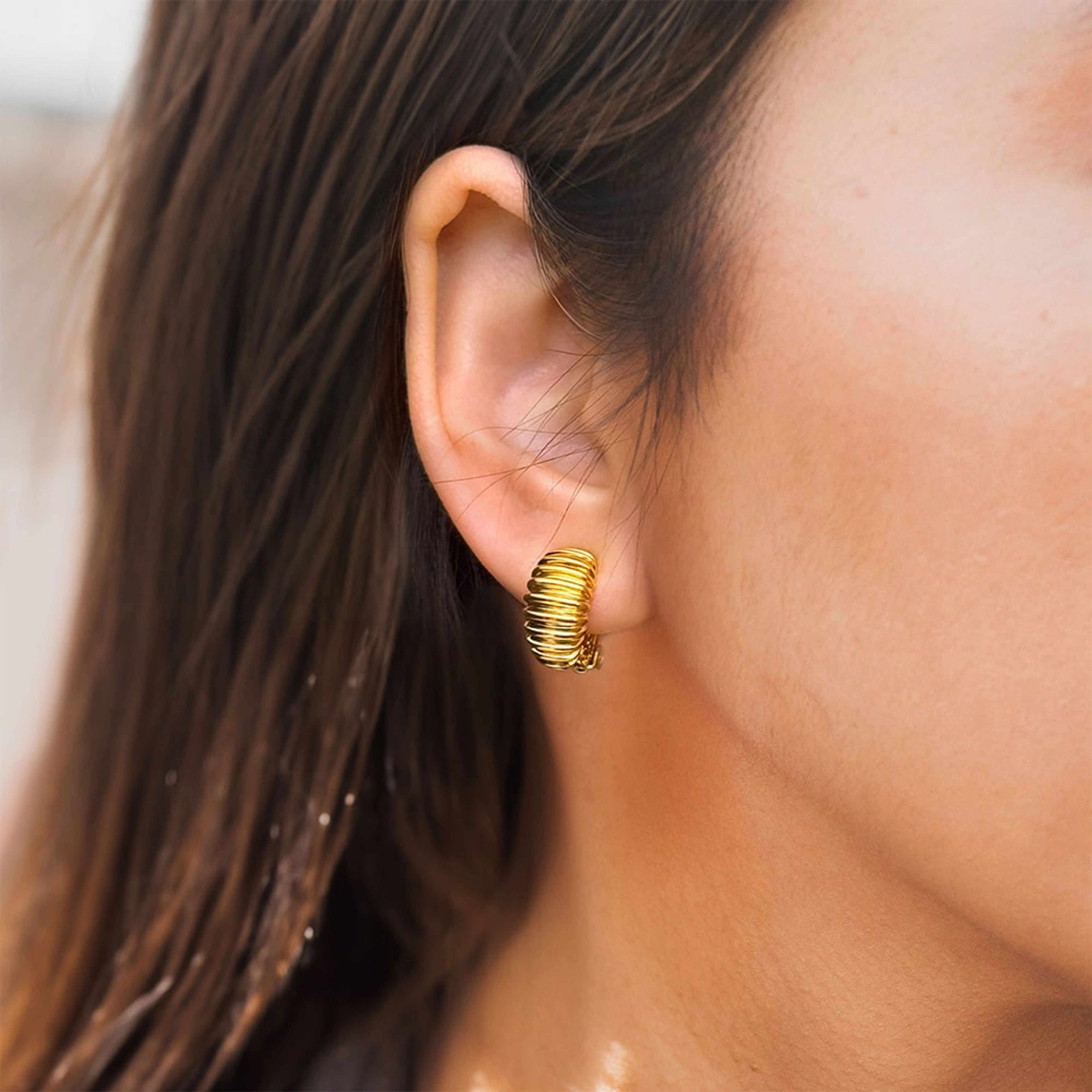 Regal Shell Gold Clip-on Earrings