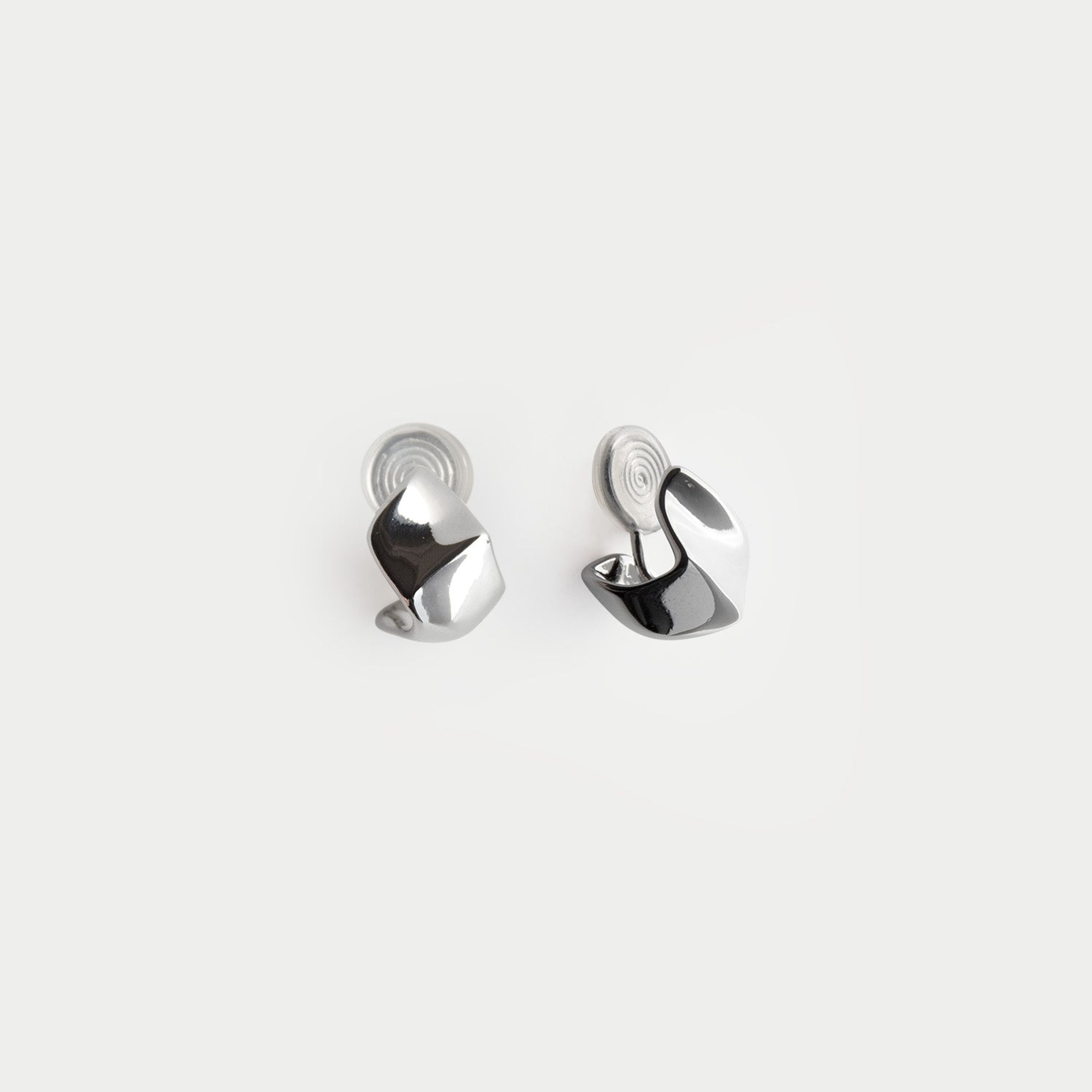 Silver Wave Clip-on Earrings