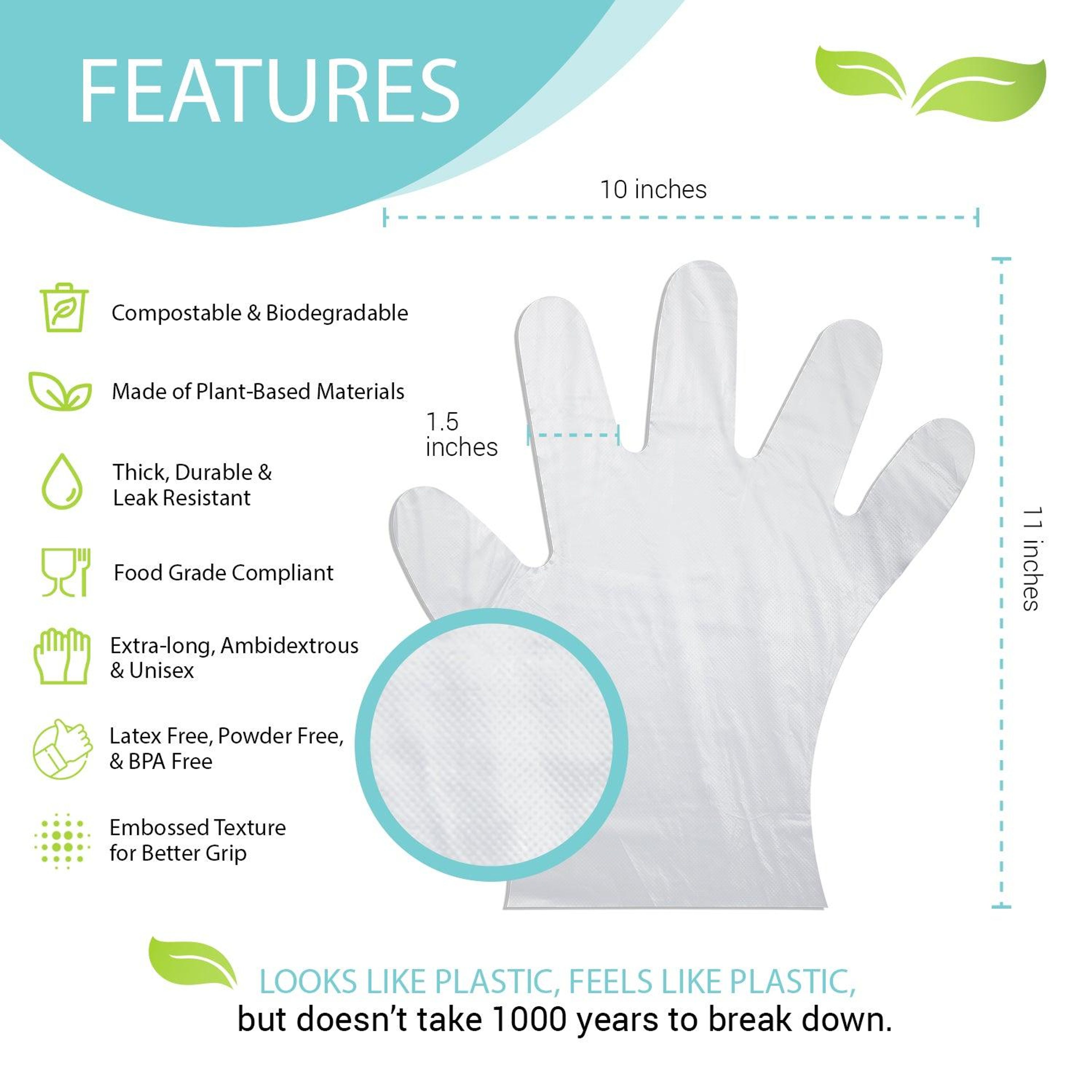 Individually Wrapped Compostable Disposable Gloves