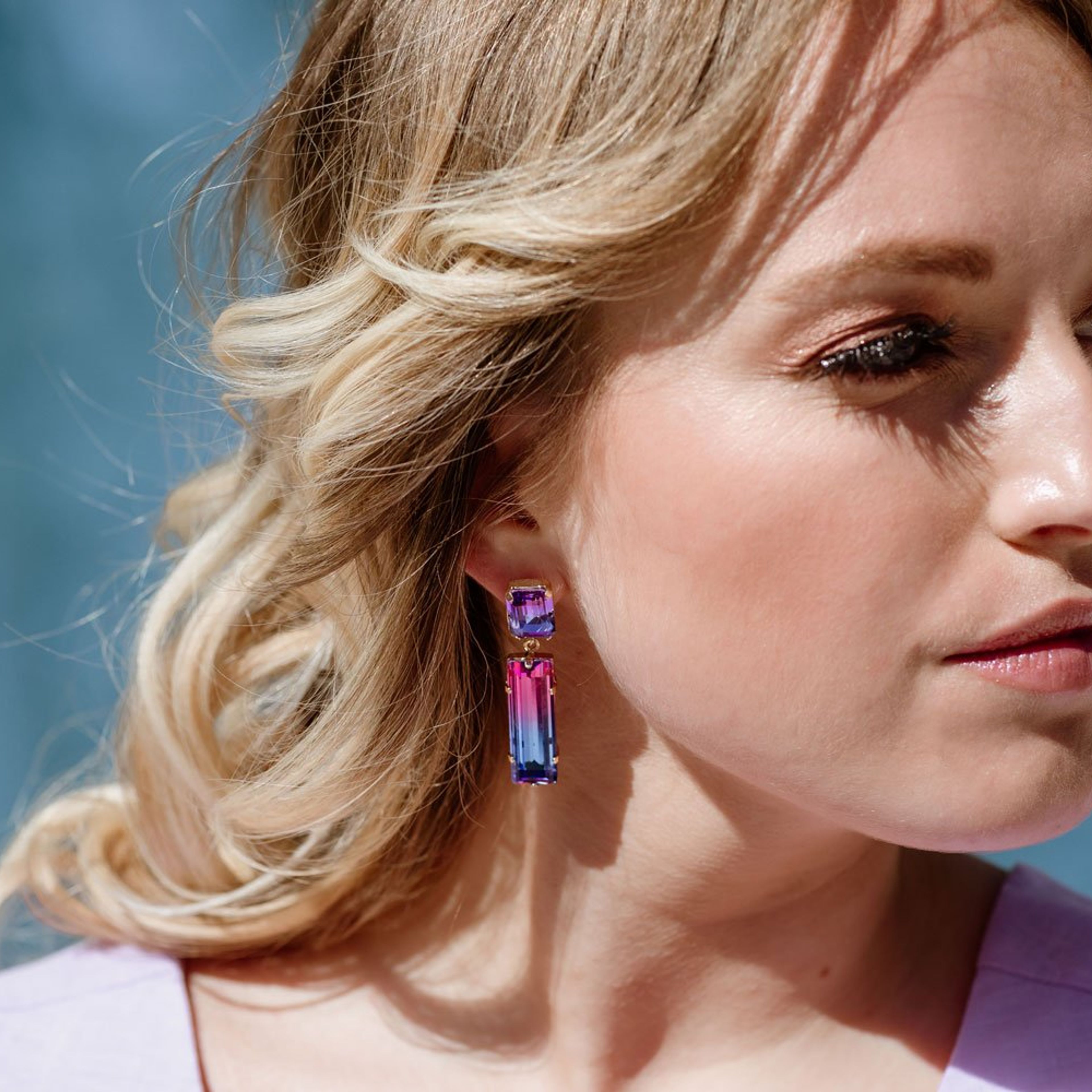 Sell Out Earrings | Pink & Blue Ombre