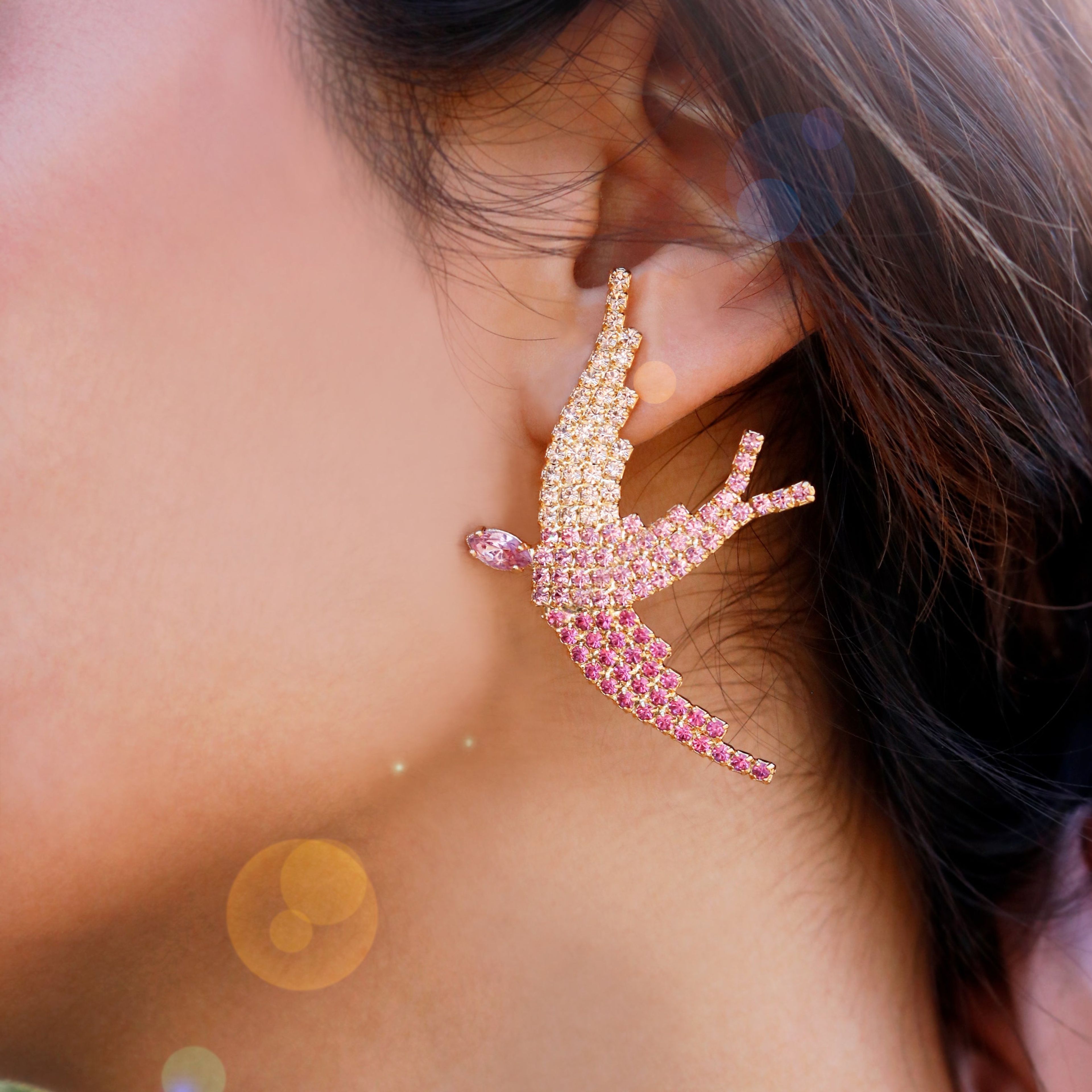 Pink Ombre Swarovski Phoenix Earrings