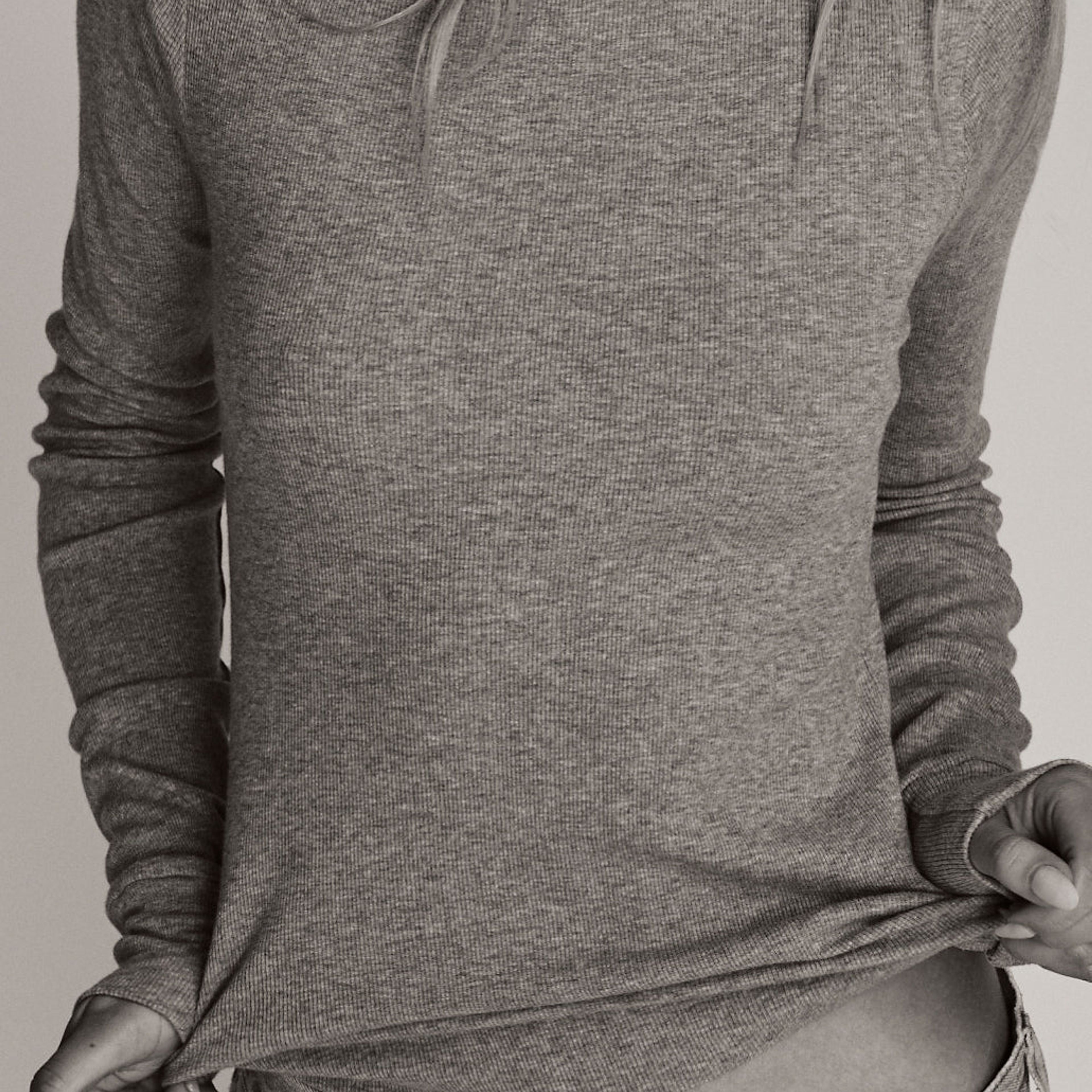 Éterne Long Sleeve Fitted Top Heather Grey on Marmalade
