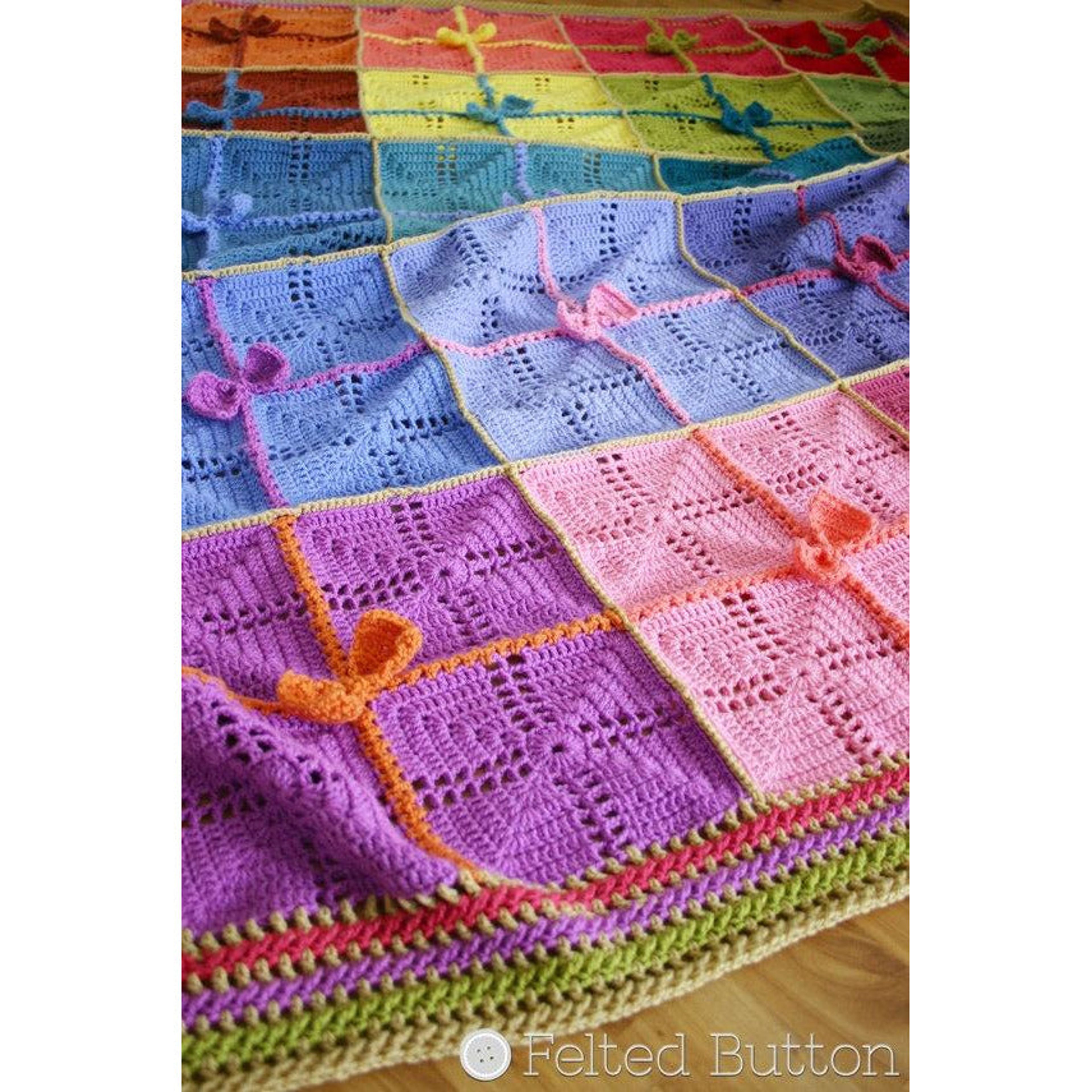 Gifted Blanket | Crochet Pattern | Felted Button