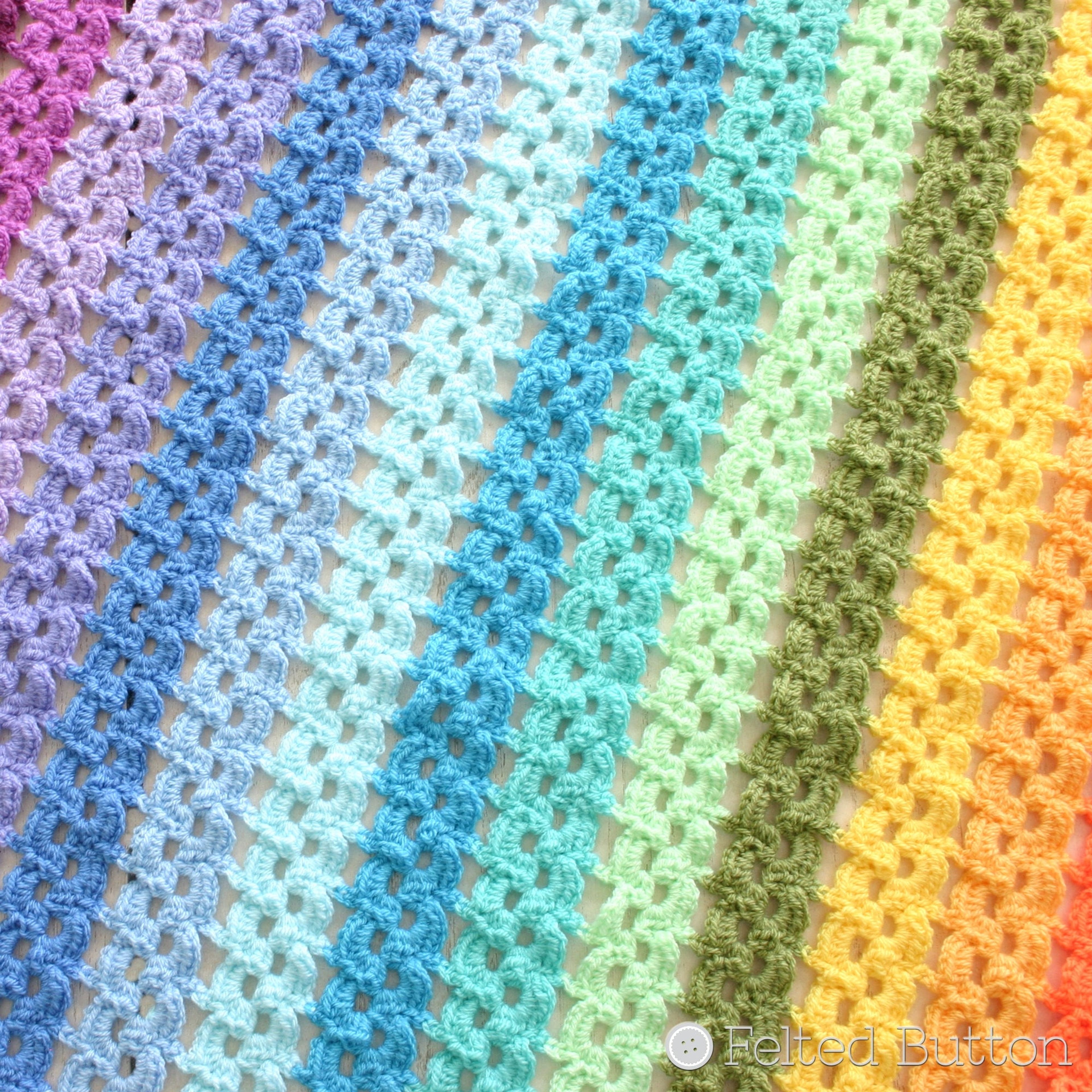 Pansy Parade Blanket | Crochet Pattern | Felted Button