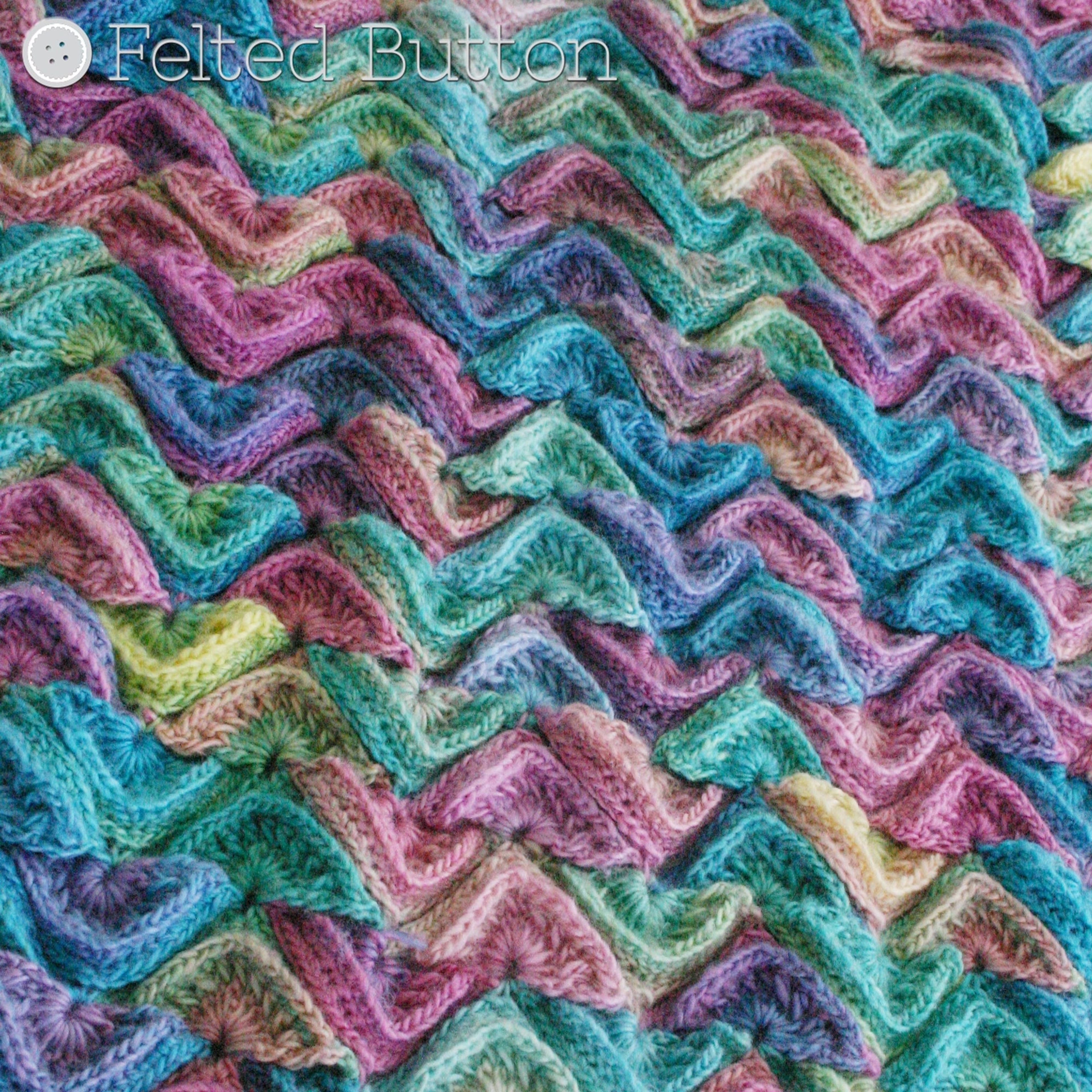 Sea Song Blanket | Crochet Pattern | Felted Button