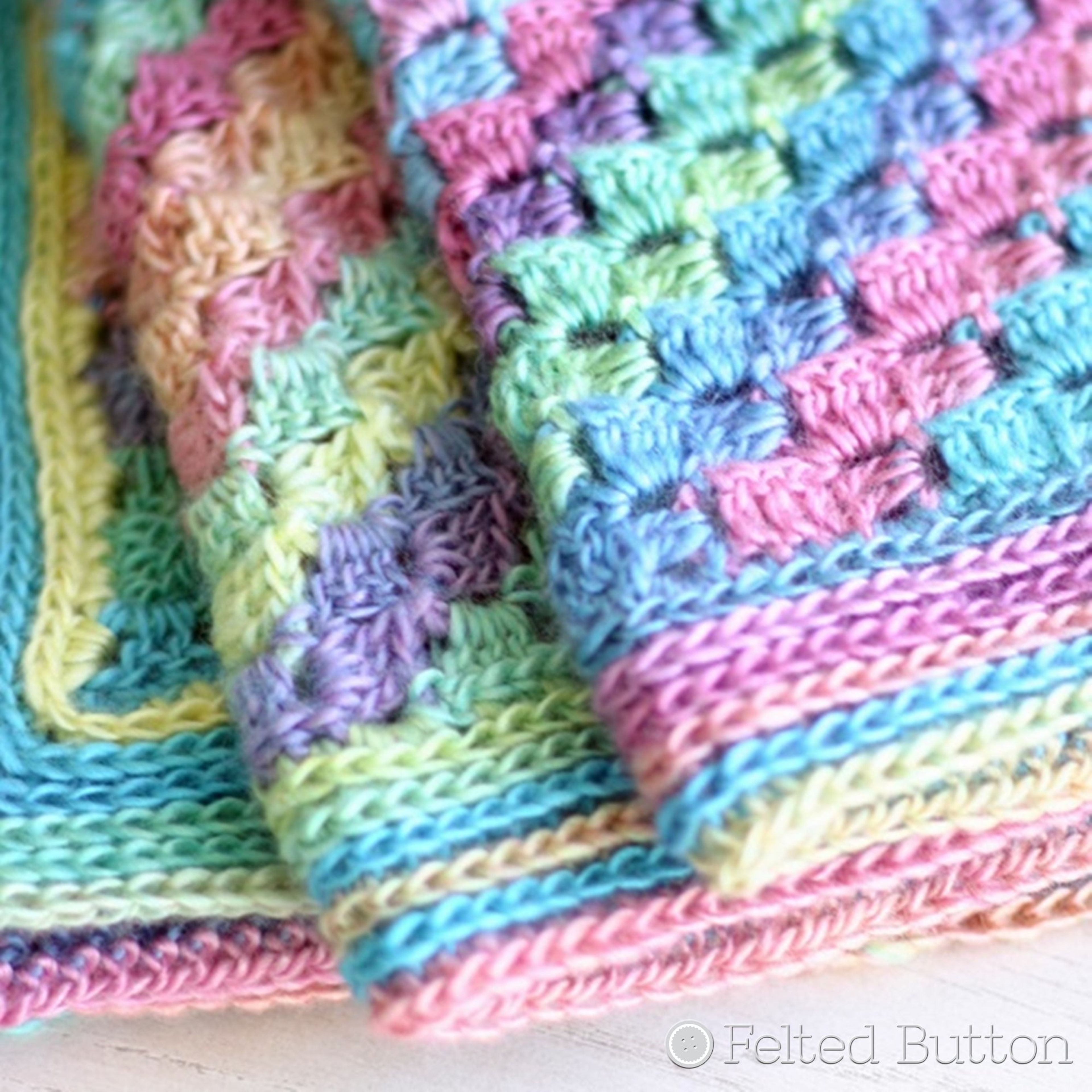 Spring into Summer Blanket | Crochet Pattern | Felted Button