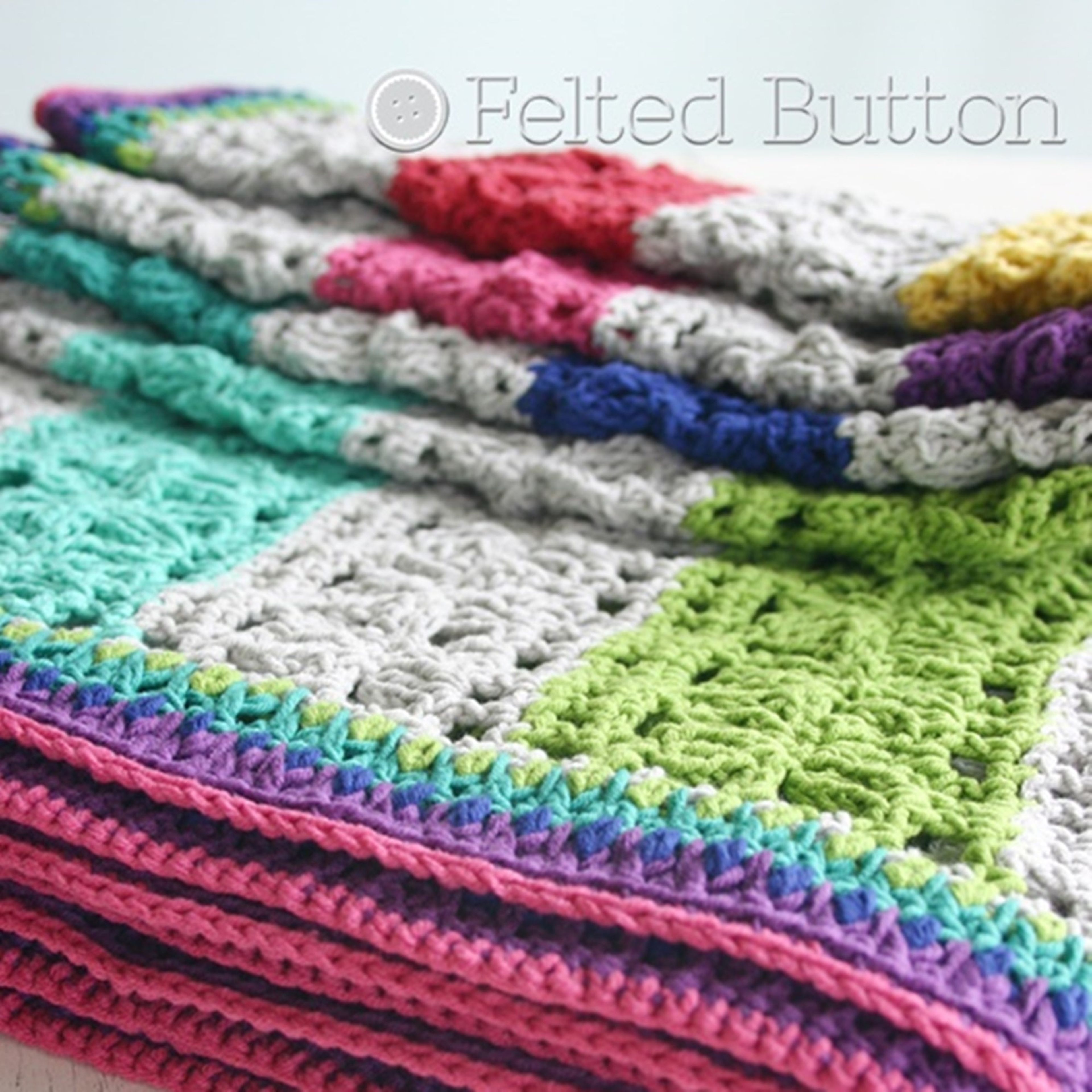 Under the Awning Blanket | Crochet Pattern | Felted Button