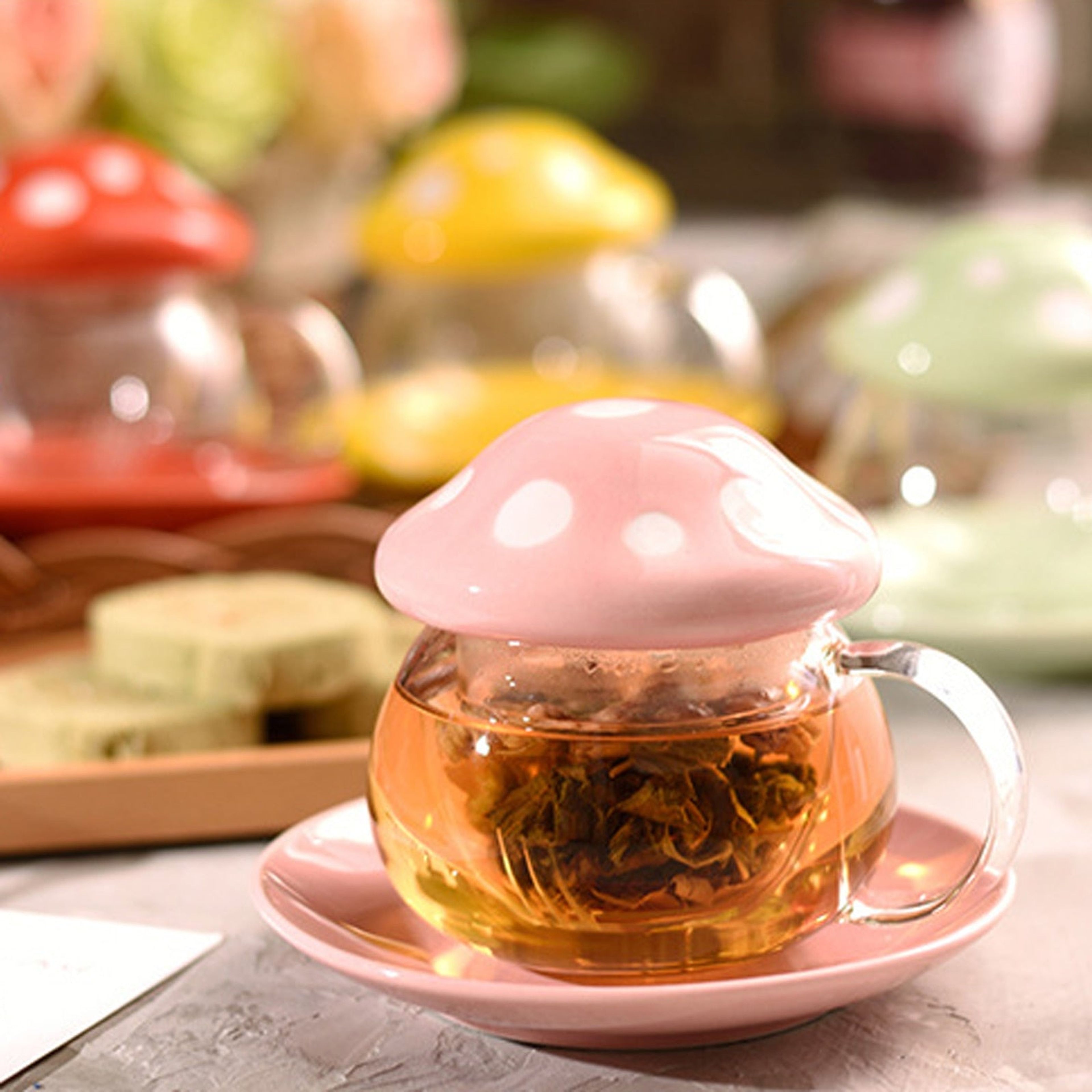 Mushroom Tea Infuser Glass - 10 OZ