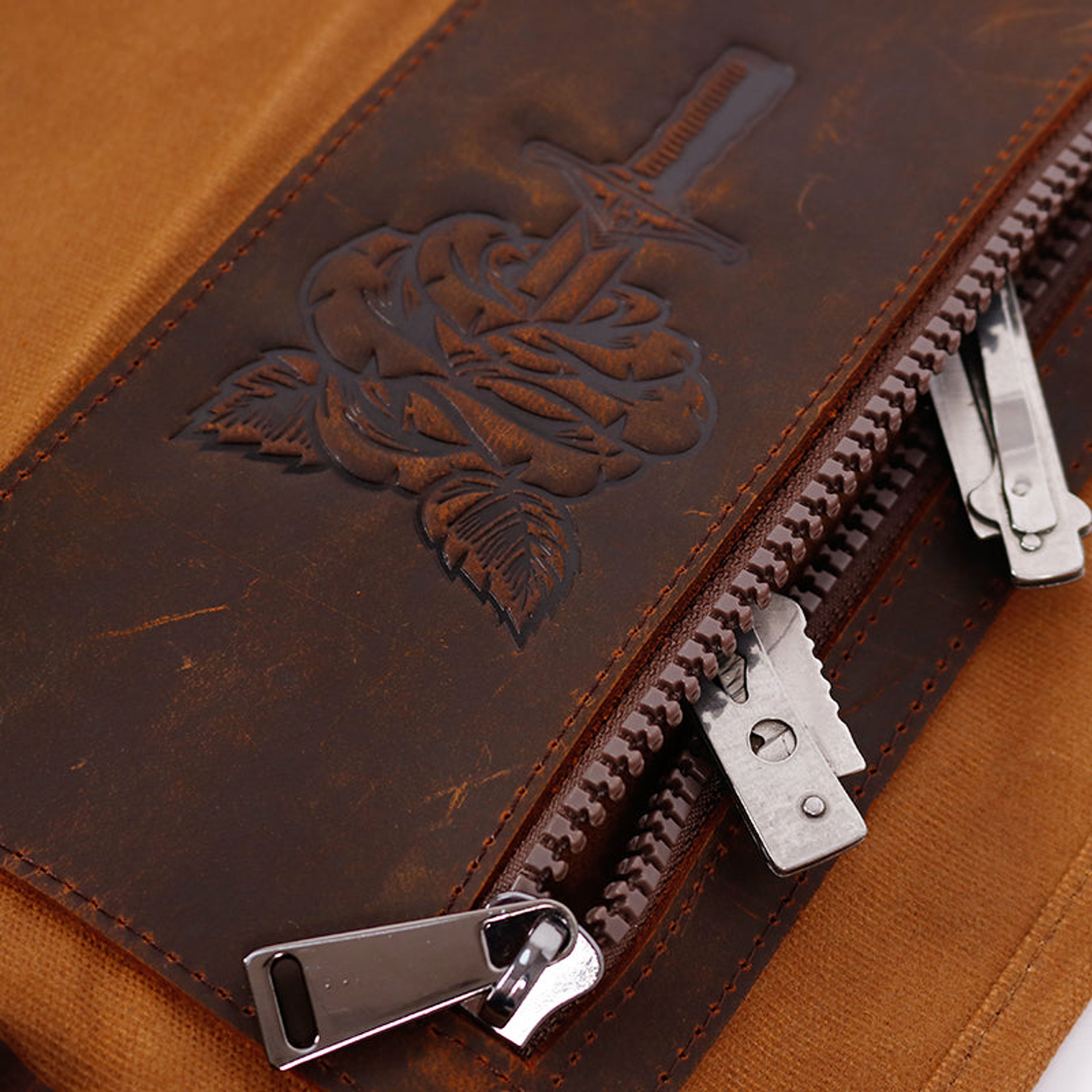 Knife Roll | Waxed Canvas +  Genuine Leather