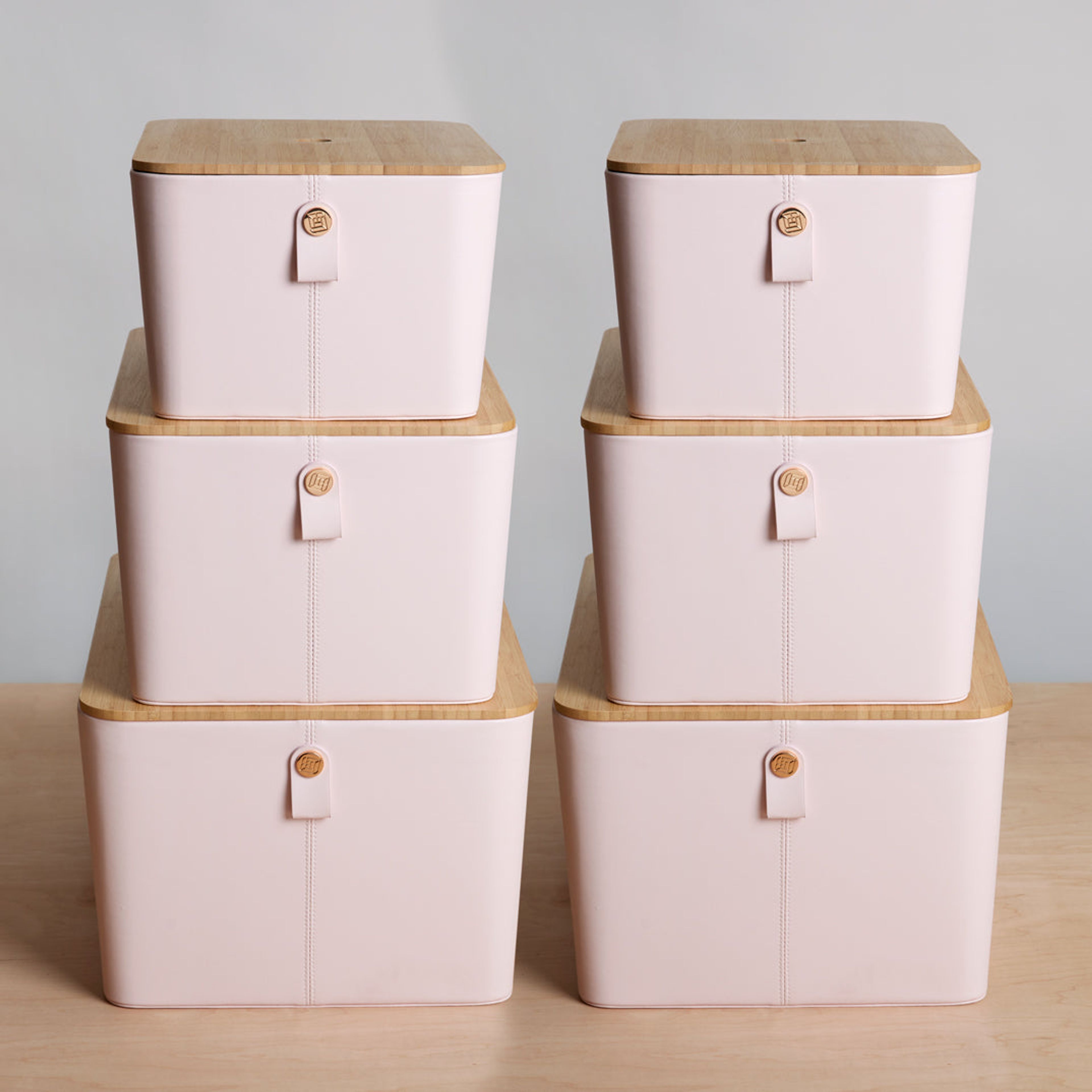 Multisize 6 Pack - Nesting Vegan Leather Baskets