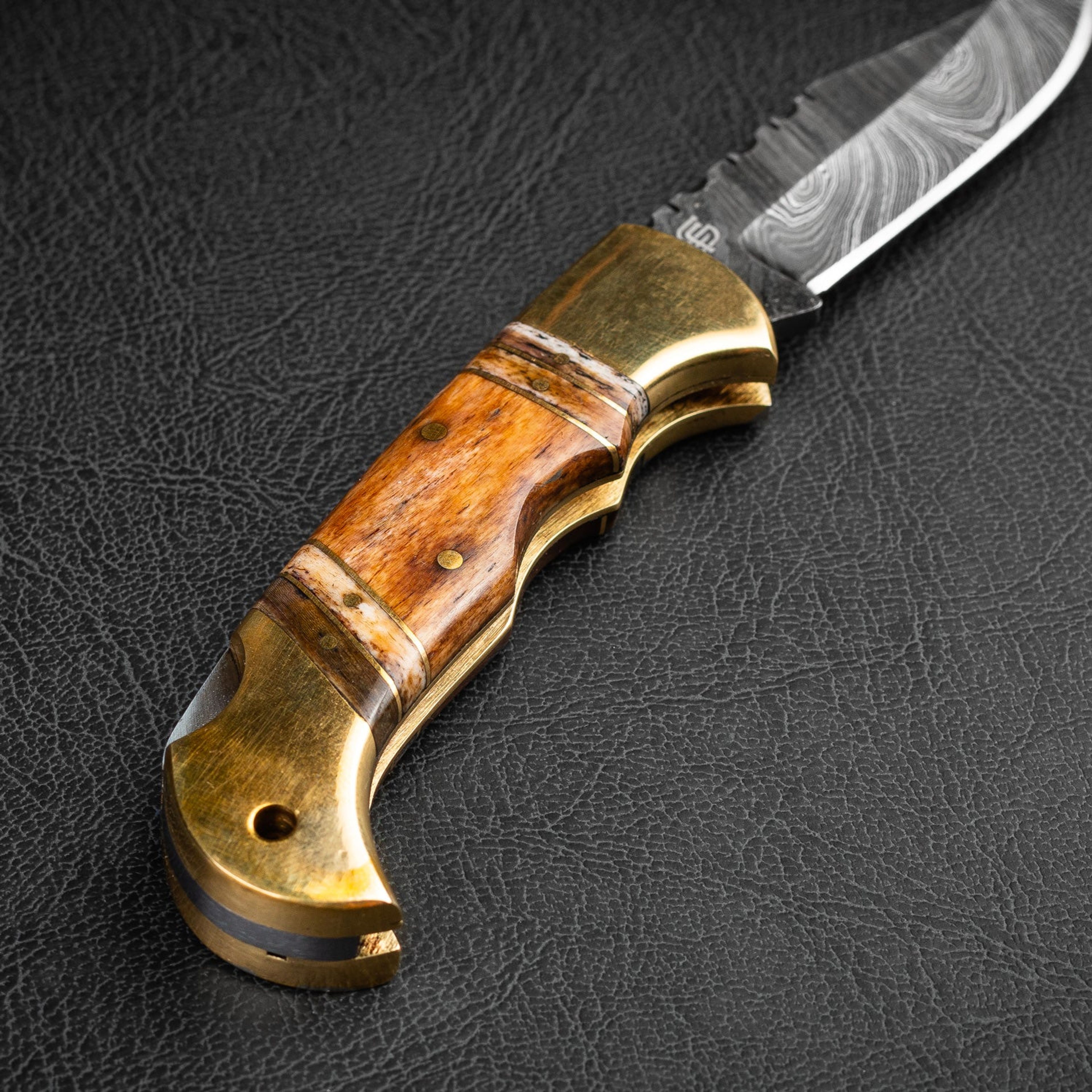 Hemingway Handmade Damascus Steel Pocket Knife