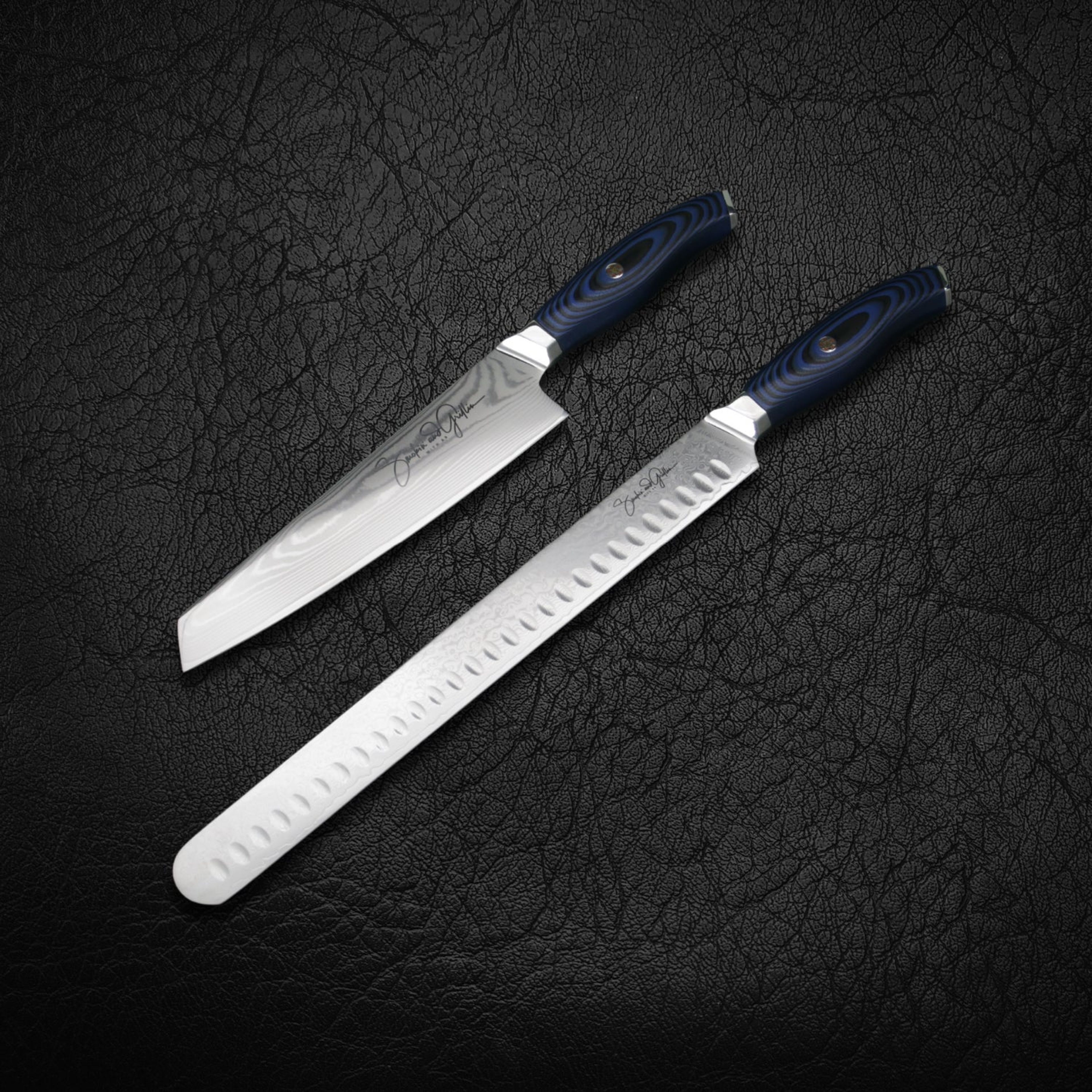 Smokin' and Grillin' with AB Signature Japanese Damascus Steel Knife set of 2