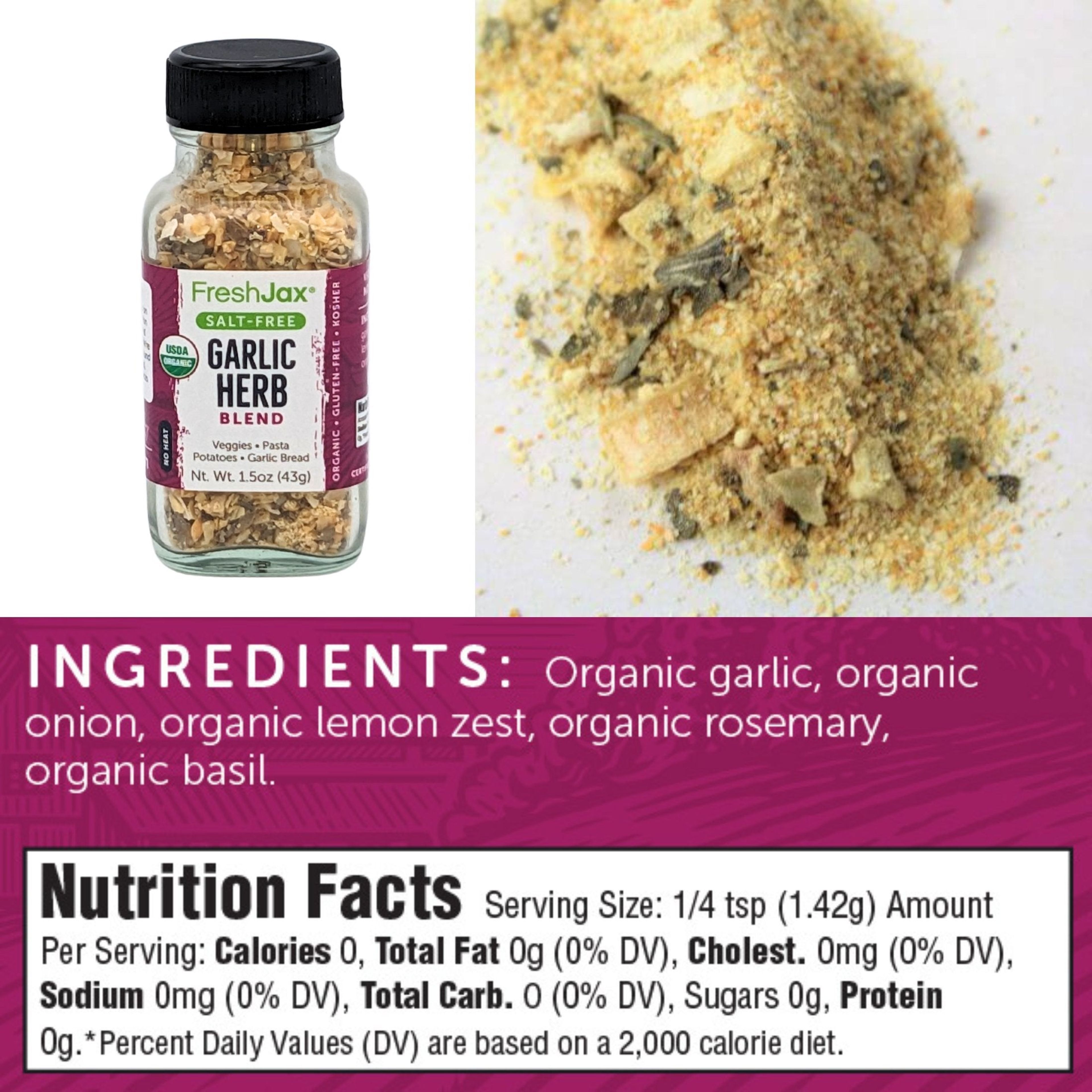 Garlic Herb Salt-Free Herb Blend Organic