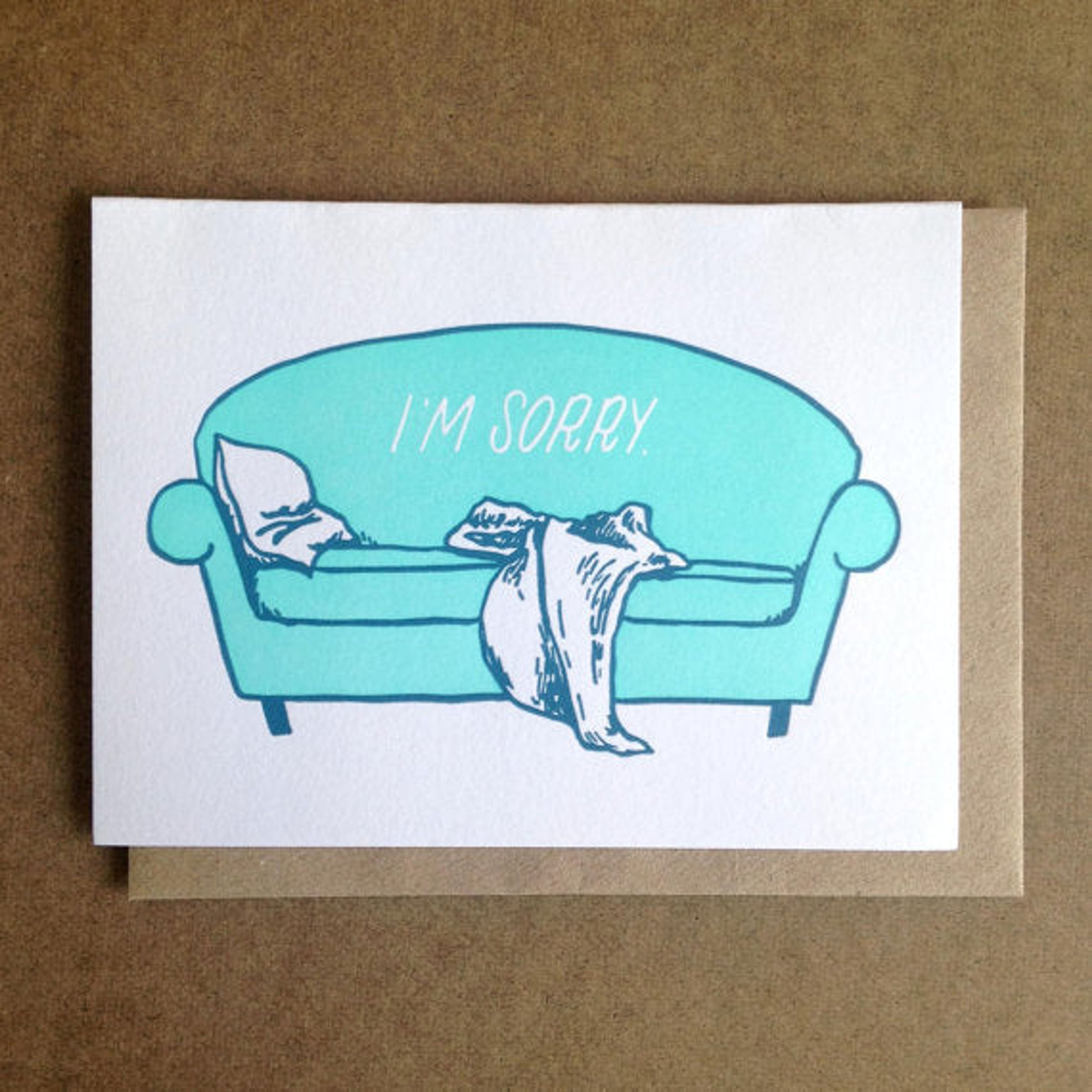 The "I'm Sorry" Couch Greeting Card