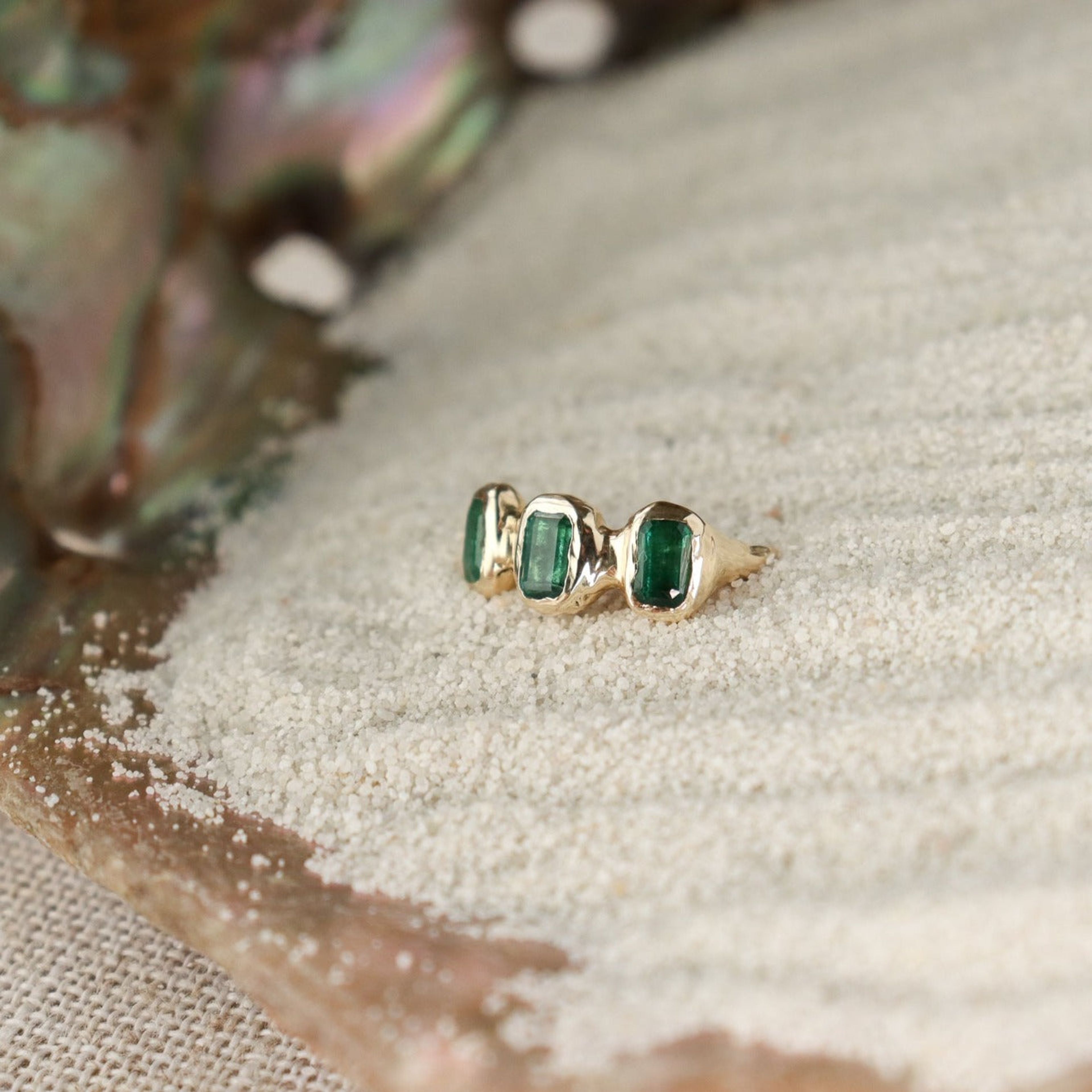 Emerald Trio Ring I | Emeralds, 14k Gold