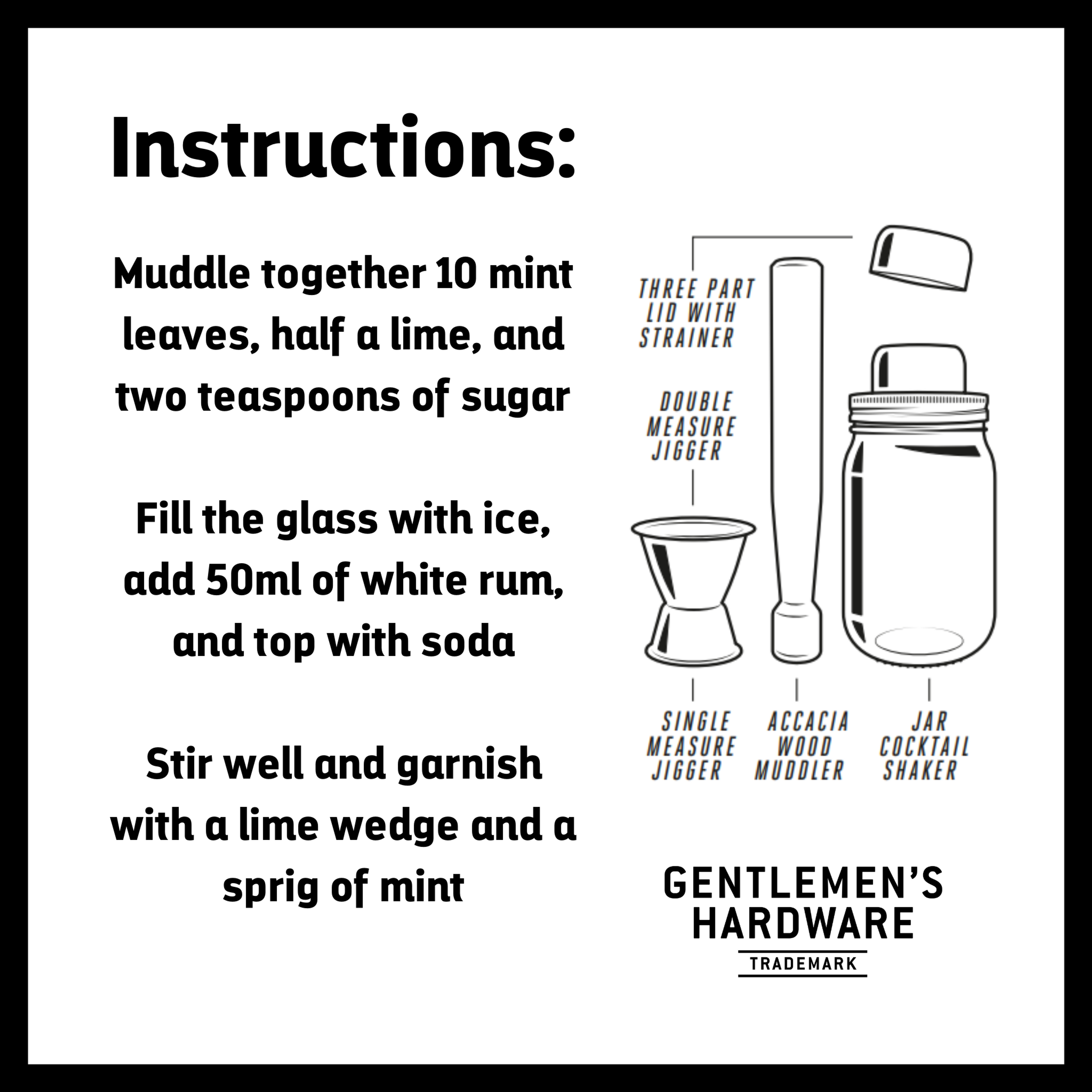 Gentlemen's Hardware Muddler and Glass Jar Cocktail Set