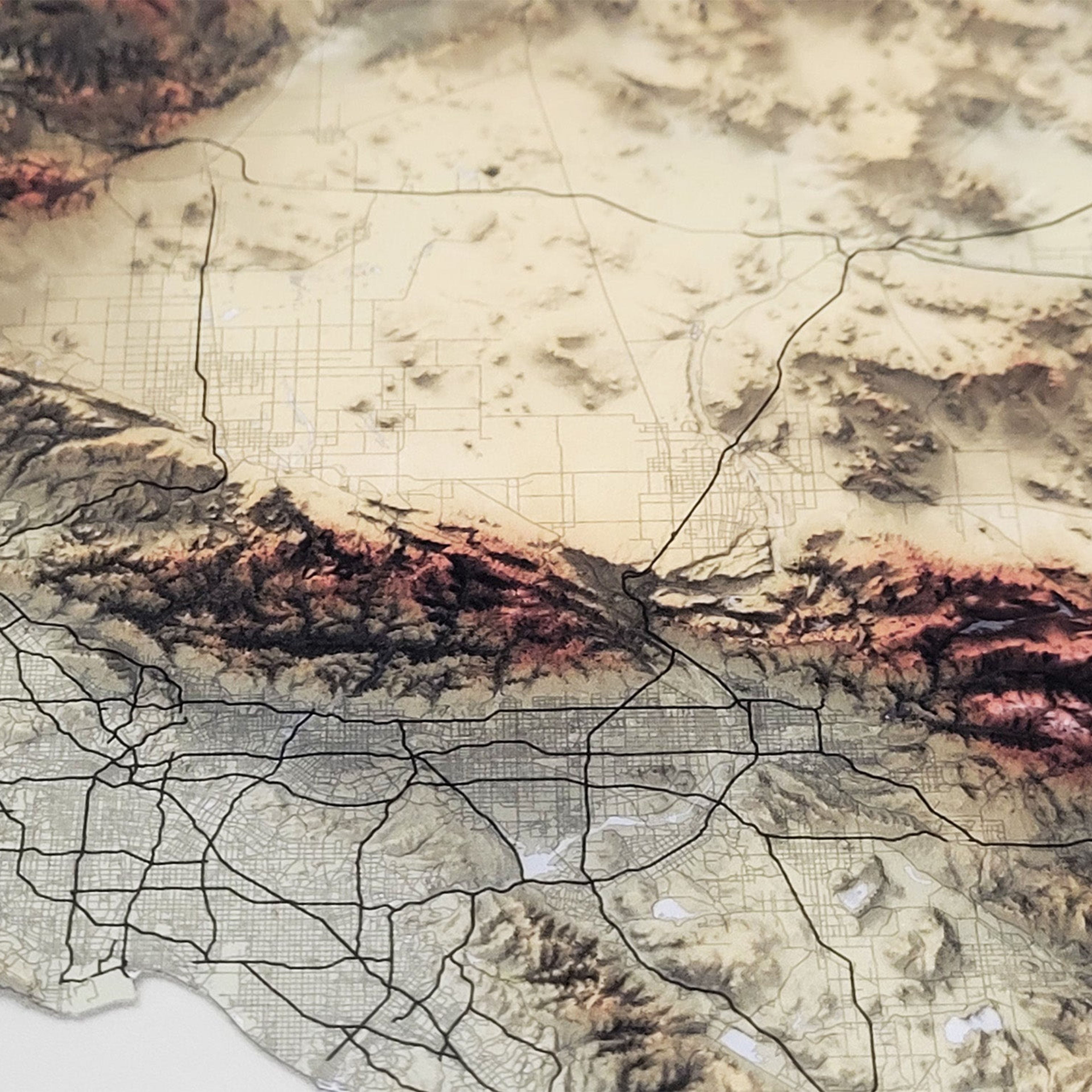 California Relief Map - Topographic Elevation Map with Shaded Relief